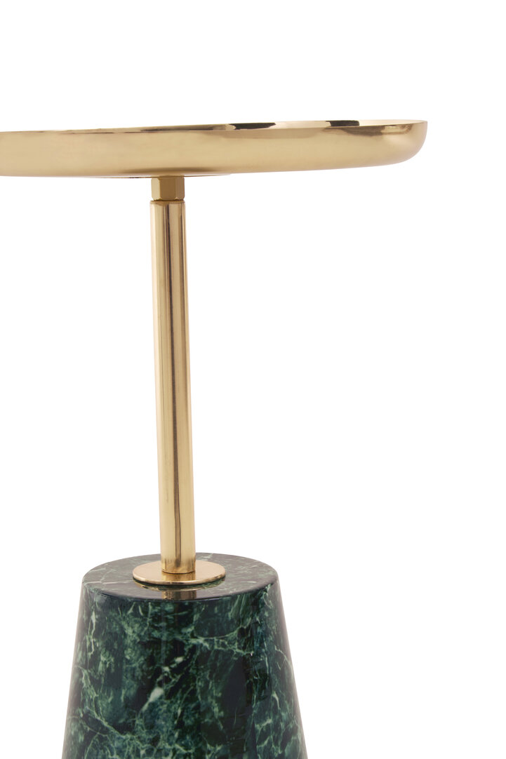 Avola Round Side Table Marble Iron Gold