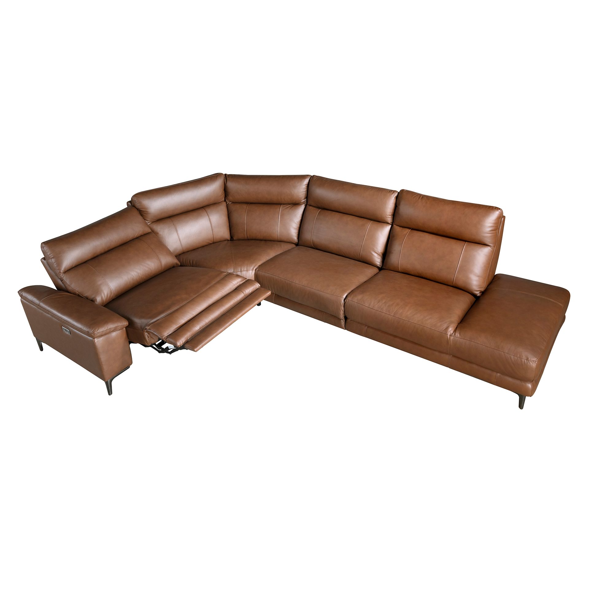 Sofa Récamiere Rechts Leder Tabakbraun