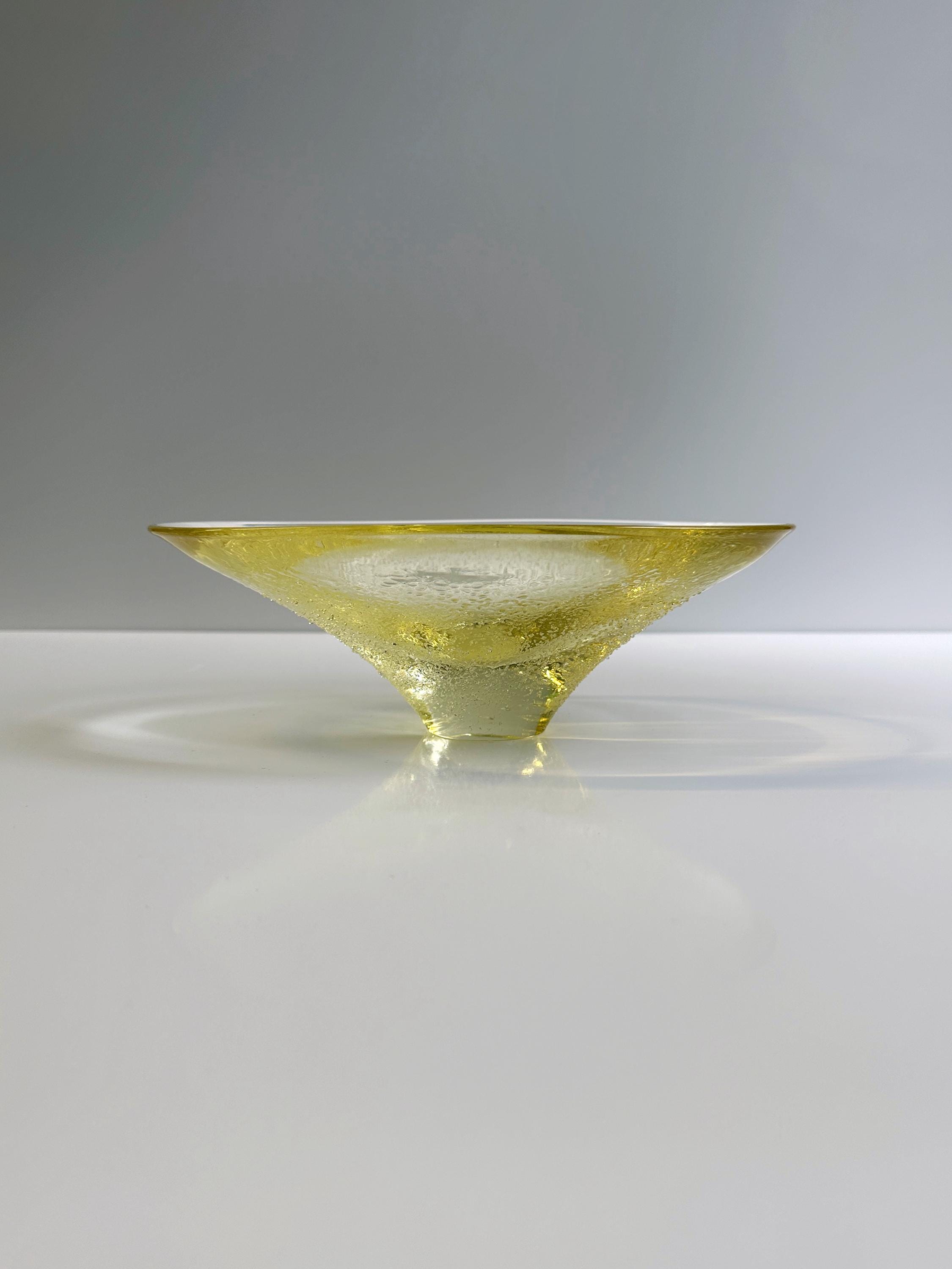 Vintage Schale Glas Gelb 1960er Jahre