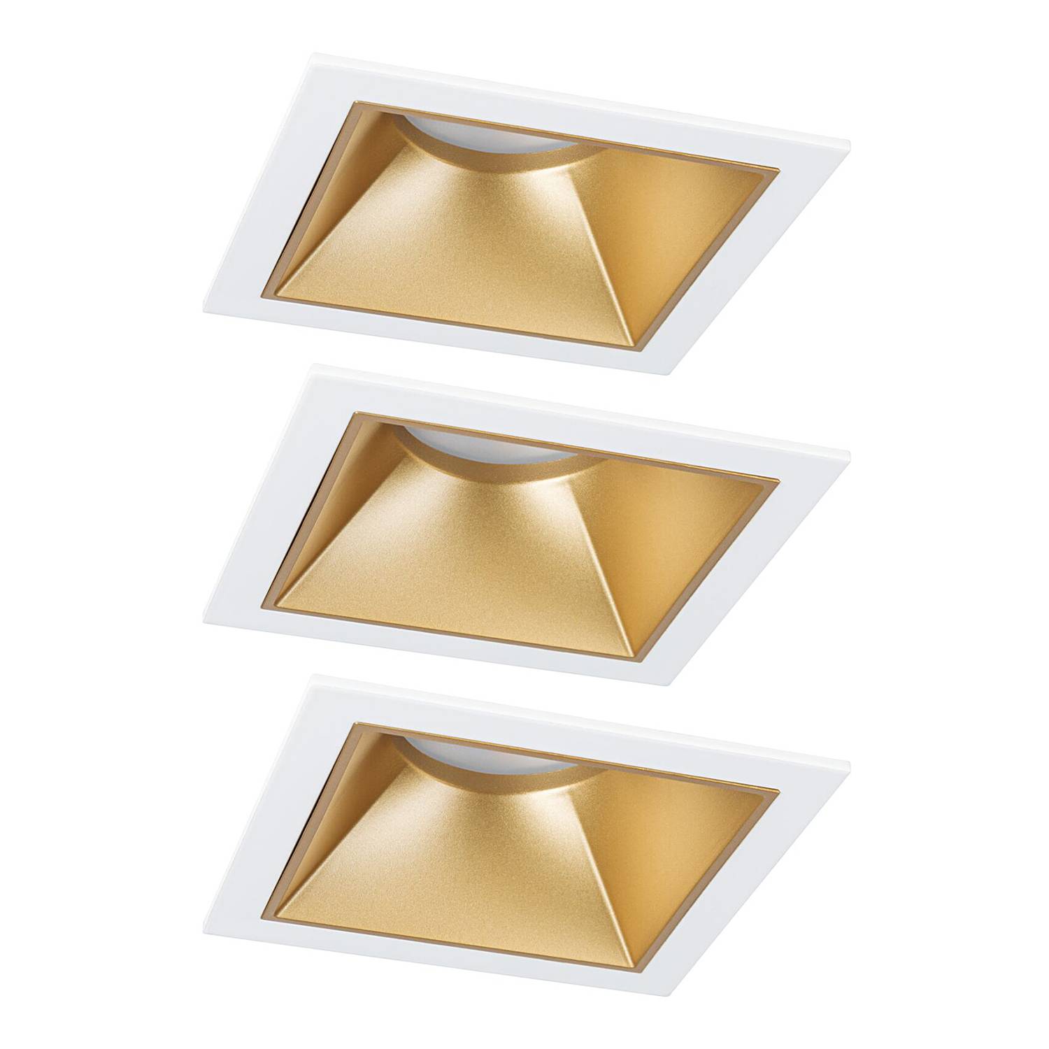 3x Einbauleuchte Cole Coin Eckig Gold