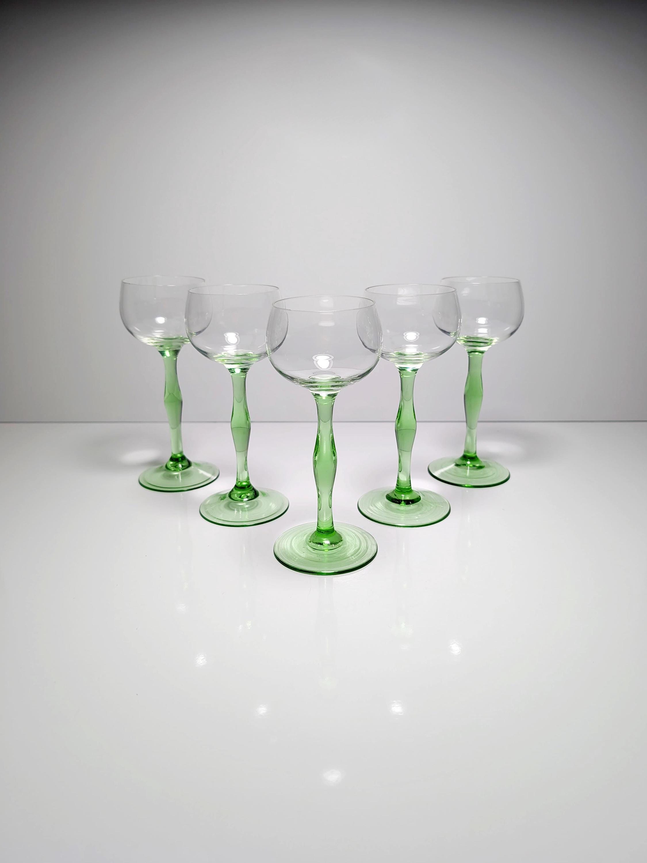 5x Vintage Jugendstil Weinglas 1910er Jahre
