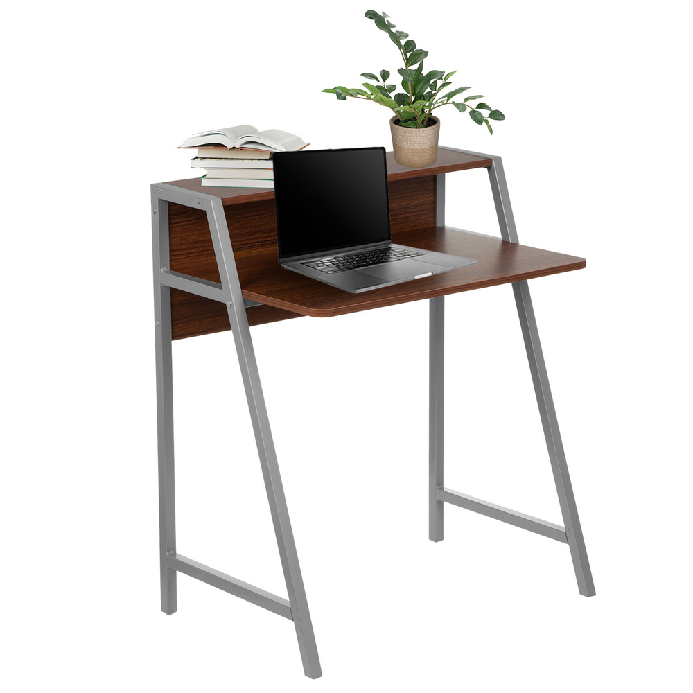 DUMONT Desk Wood Natural/Silver