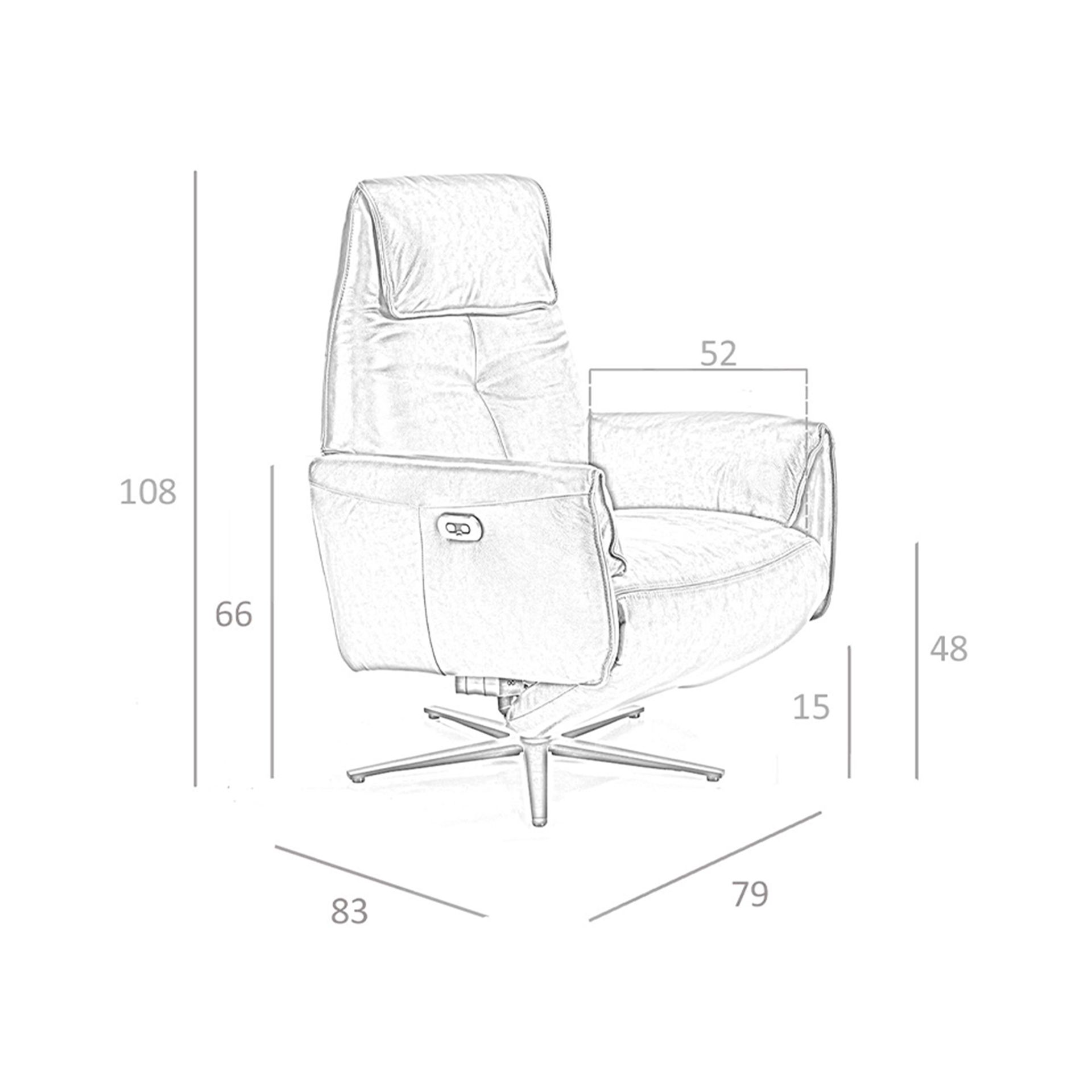 Poltrona relax 5086 Girevole Pelle Sabbia