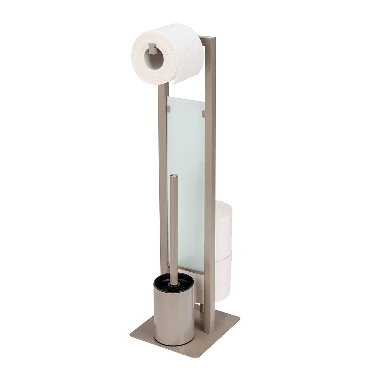 Rivalta toilet brush set steel polypropylene taupe