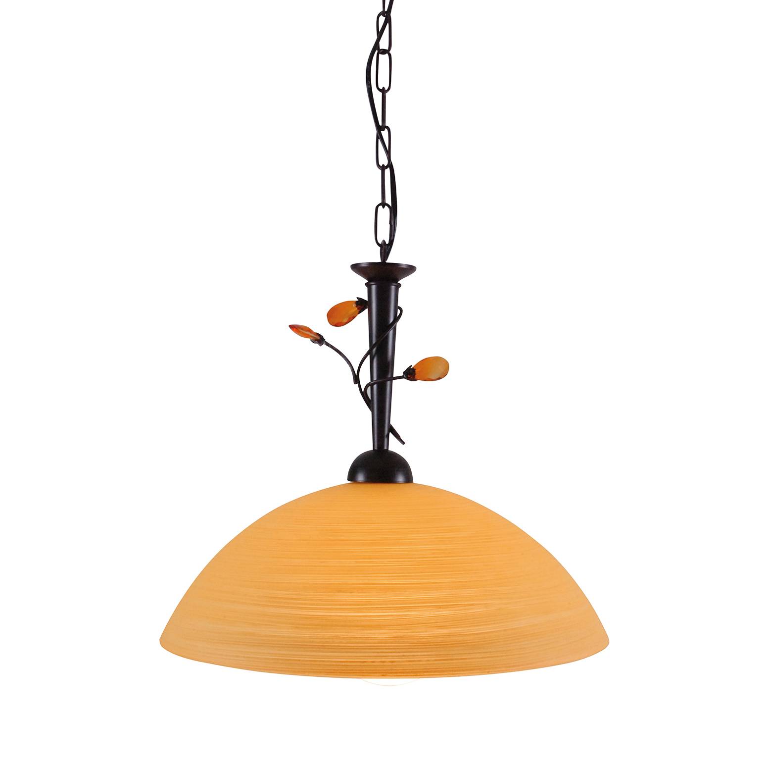 Rustic Flower Glaspendelleuchte Braun Metall 1-flammig