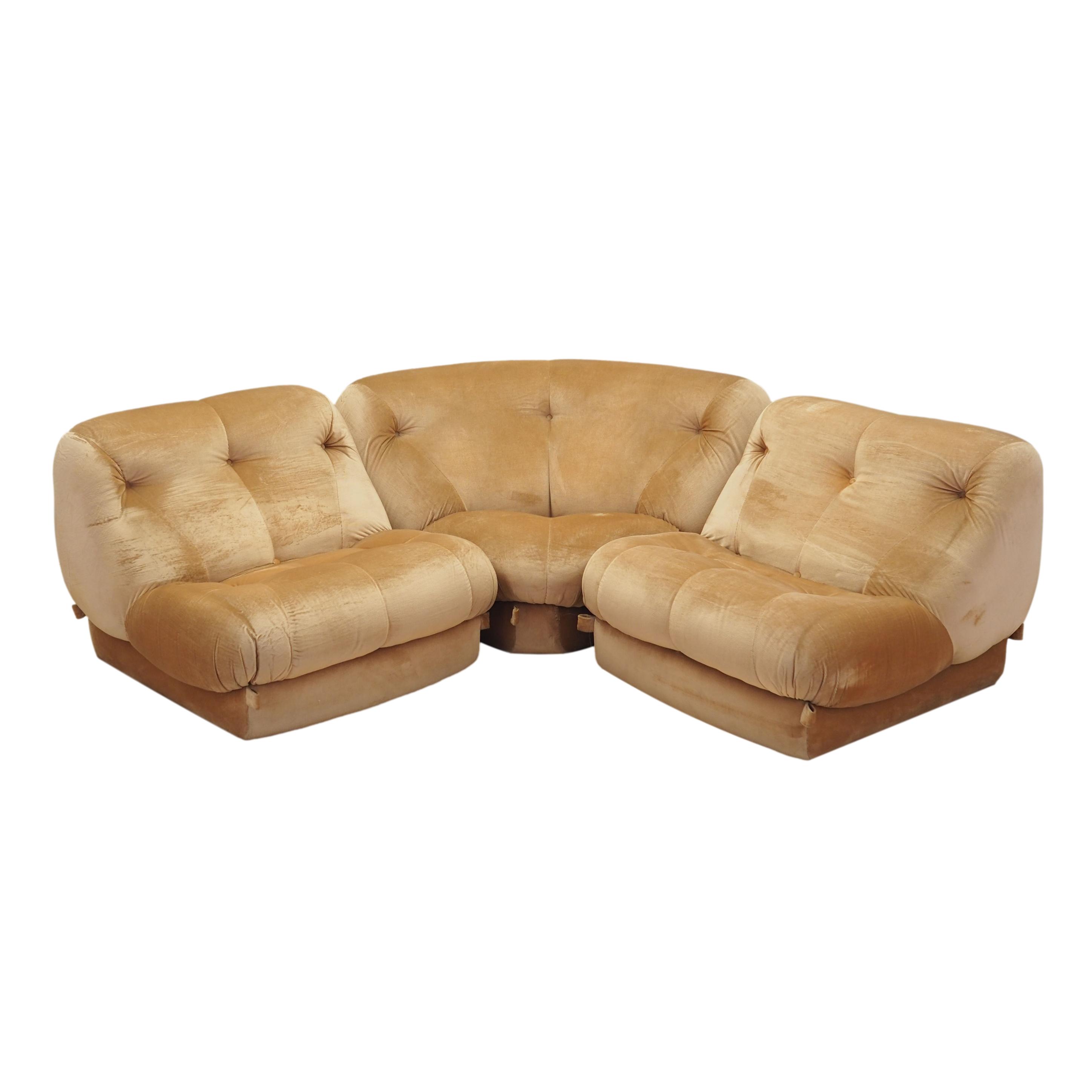 Modulares Ecksofa Samt 1960er Jahre