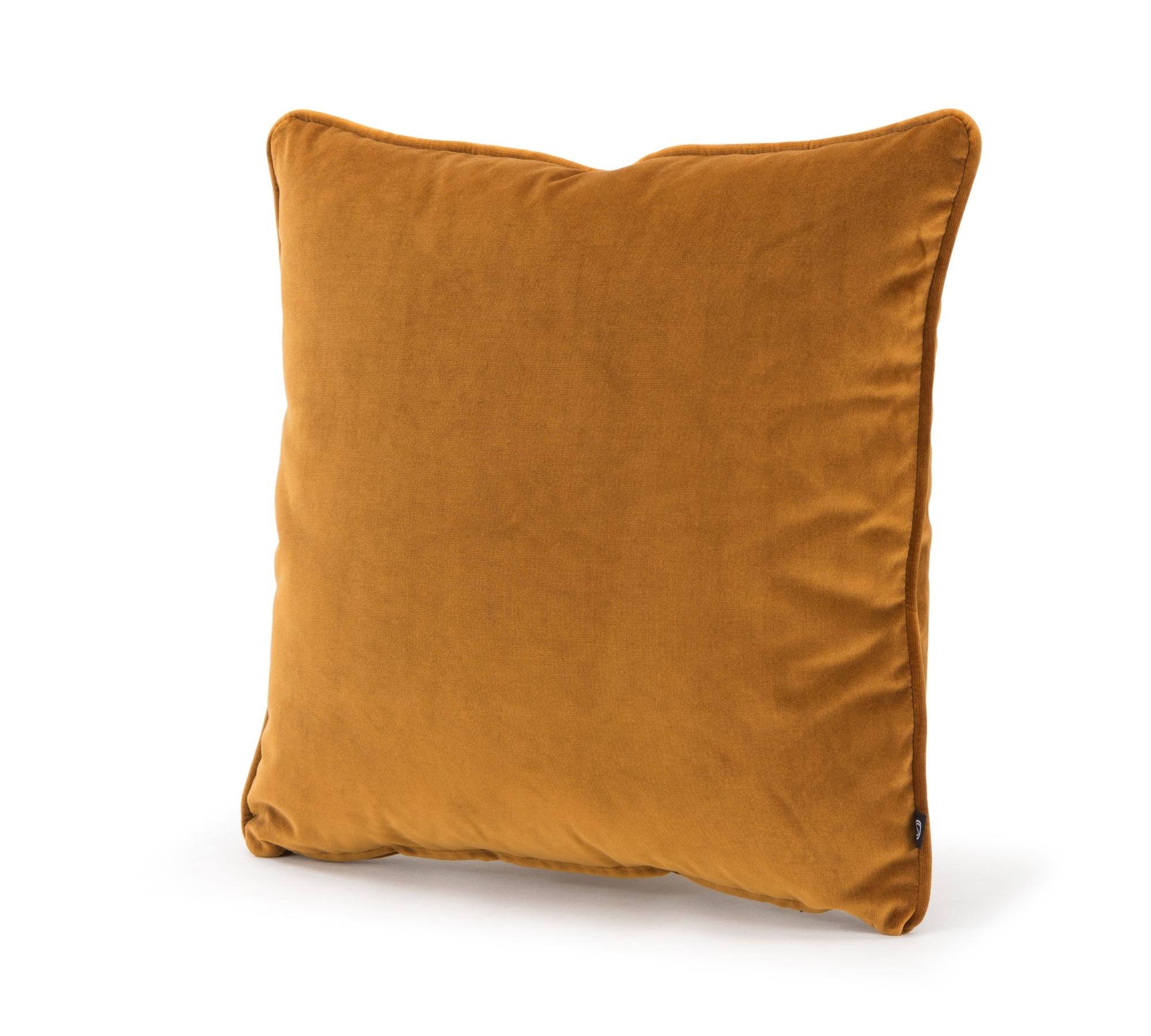 Posh Kissen Velour Matt Amber mit Daunenfüllung 50 x 50 cm