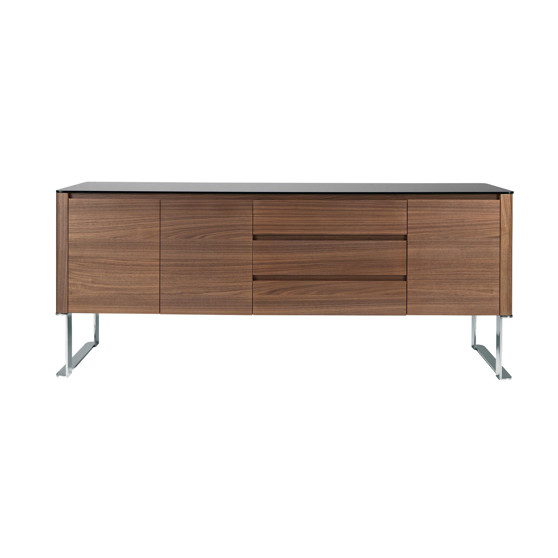 Sideboard Holzfurnier Verchromter Stahl