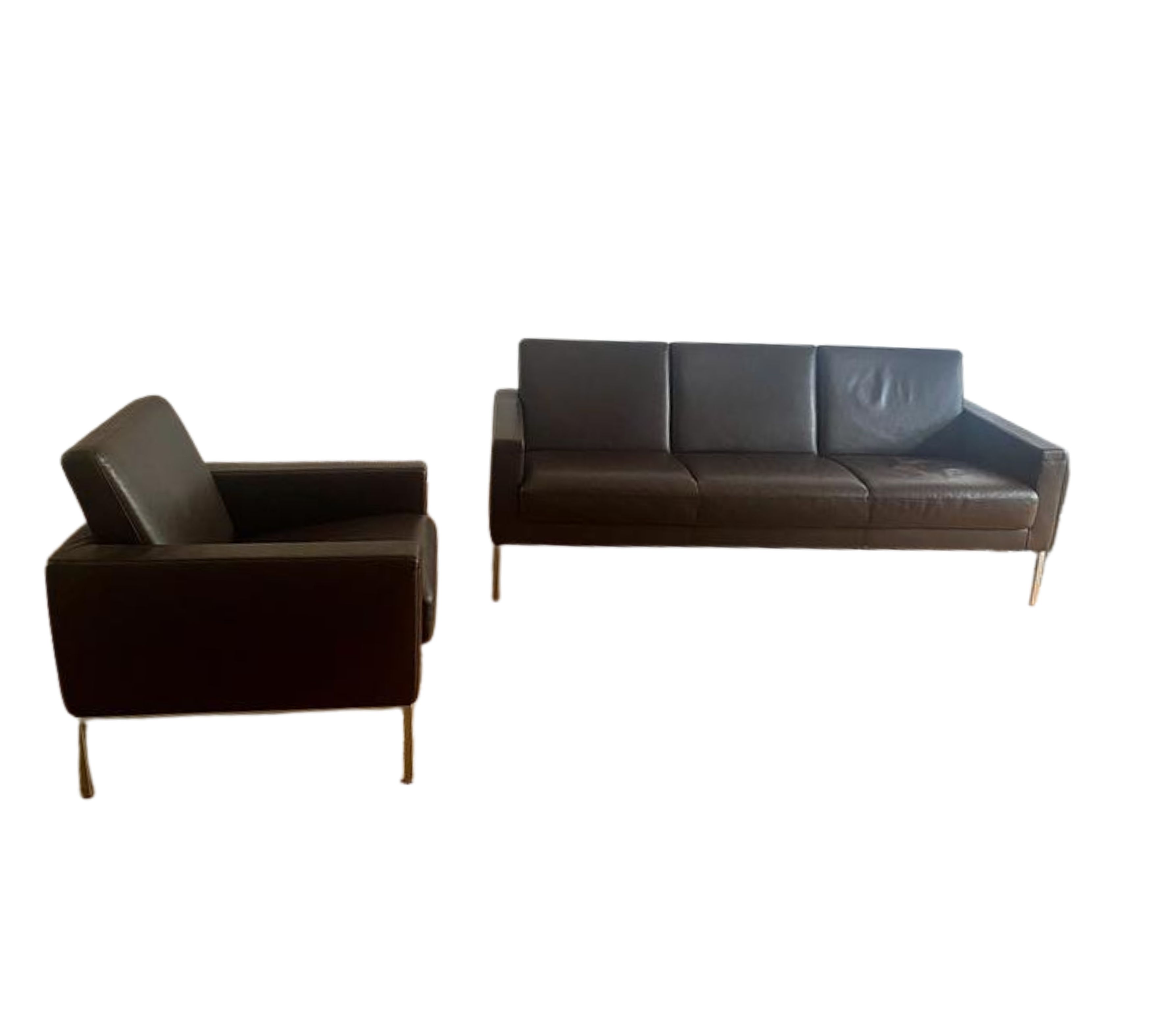 3-Sitzer Jason Sofa &amp; Sessel Leder Braun