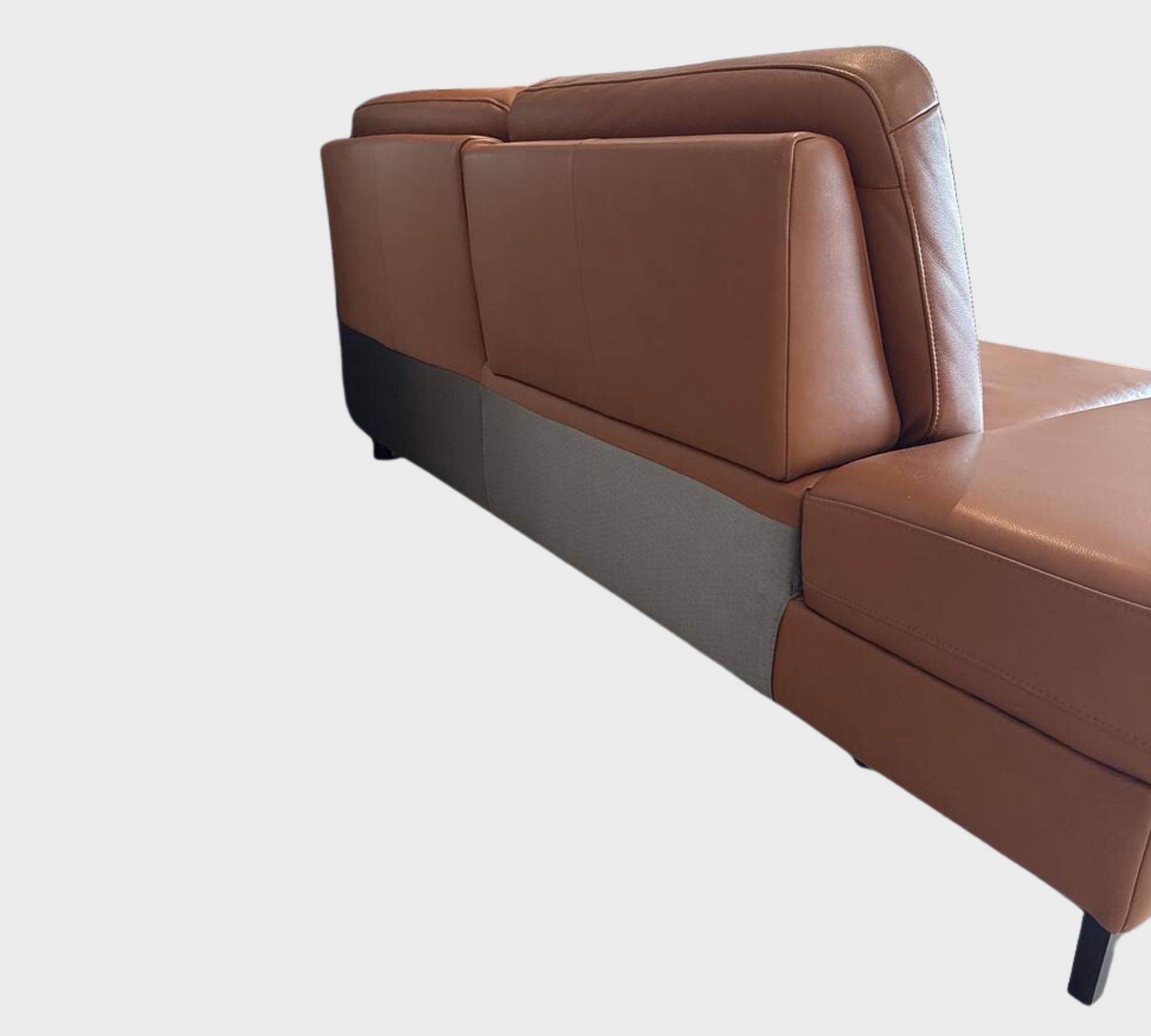 Ecksofa 4-Sitzer Leder Braun