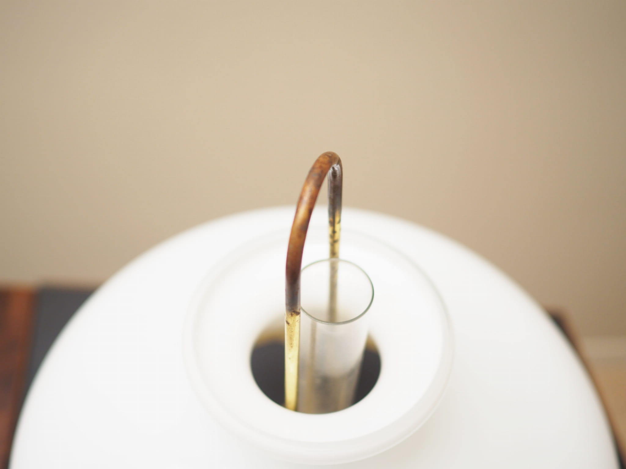 Oil table lamp metal glass 1950s