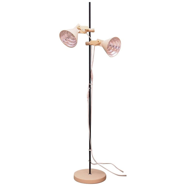 Lampada da terra vintage in metallo rosa anni '70