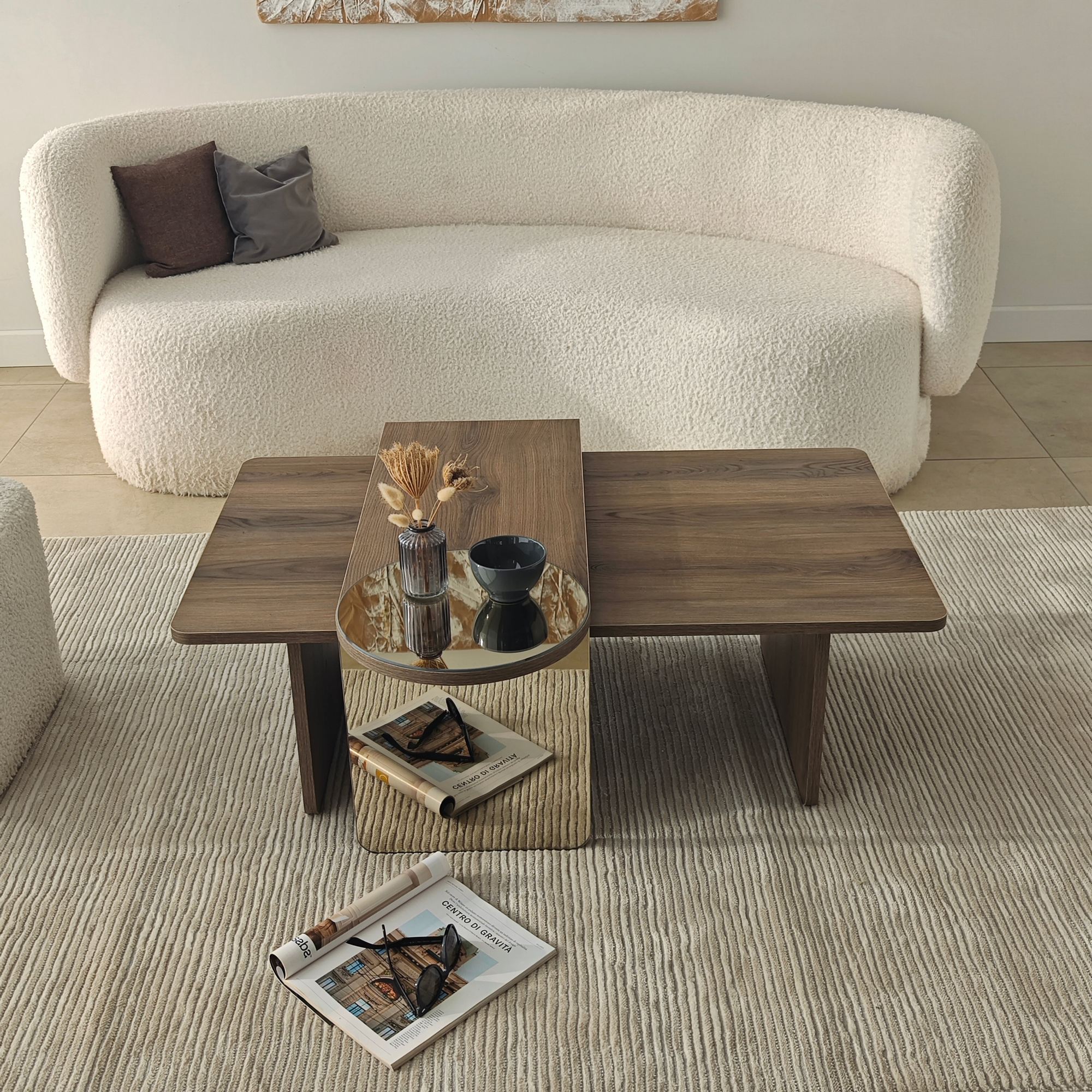 Luna 2 Table Set of 2 Walnut Look