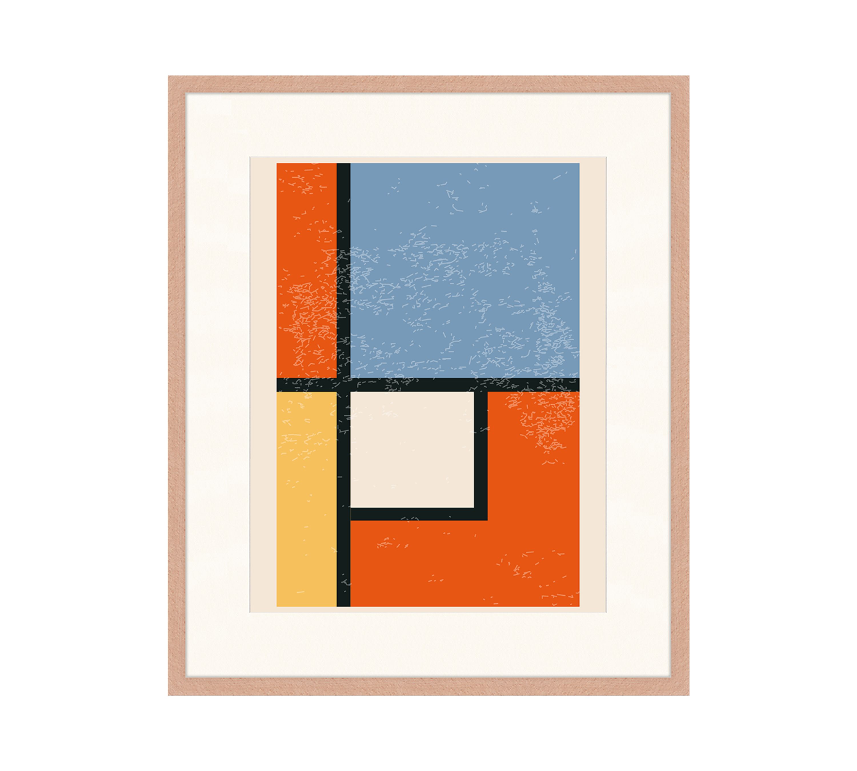 Squared Inspired By Delaunay Kunstdruck mit Rahmen