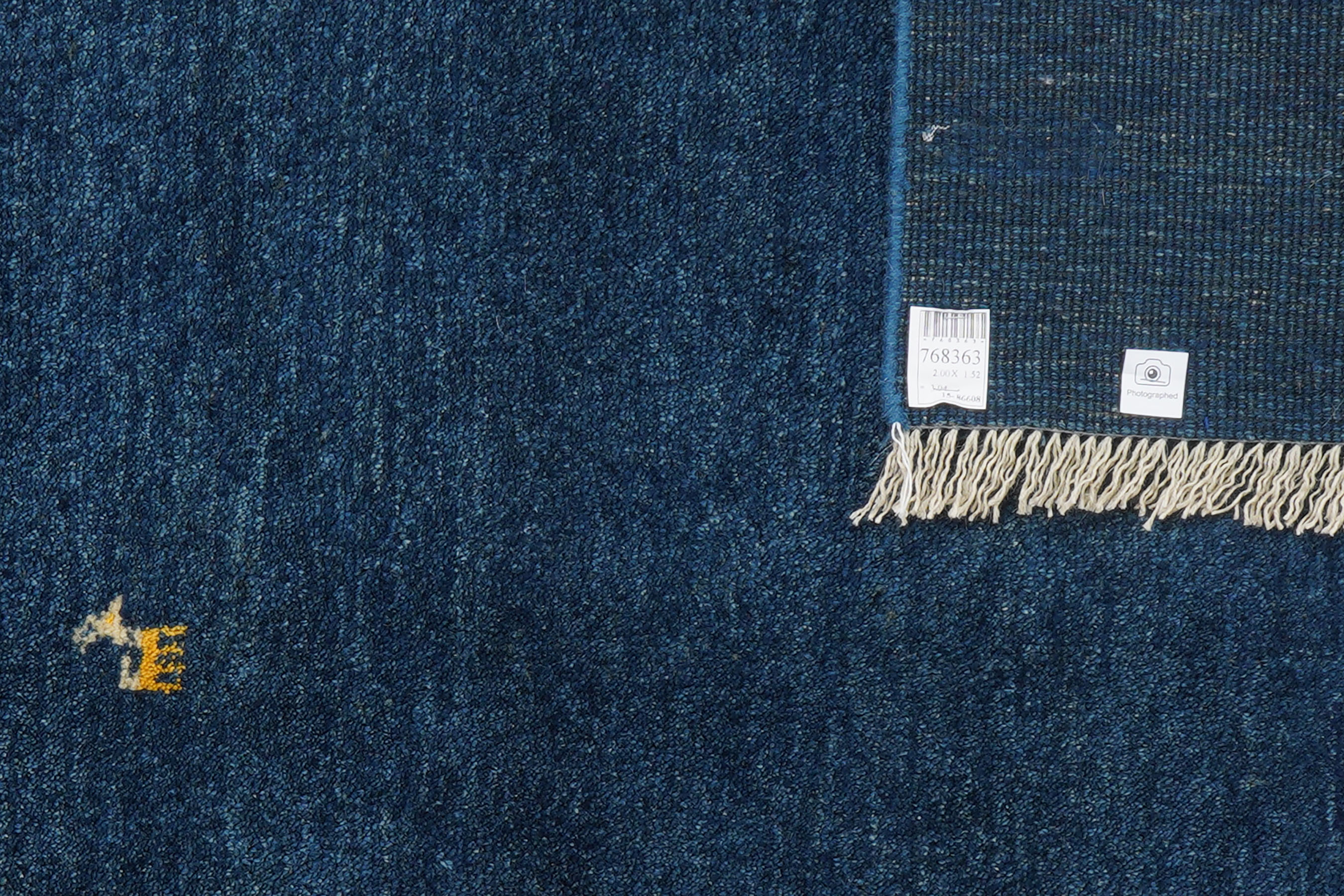 Gabbeh Teppich Wolle Blau