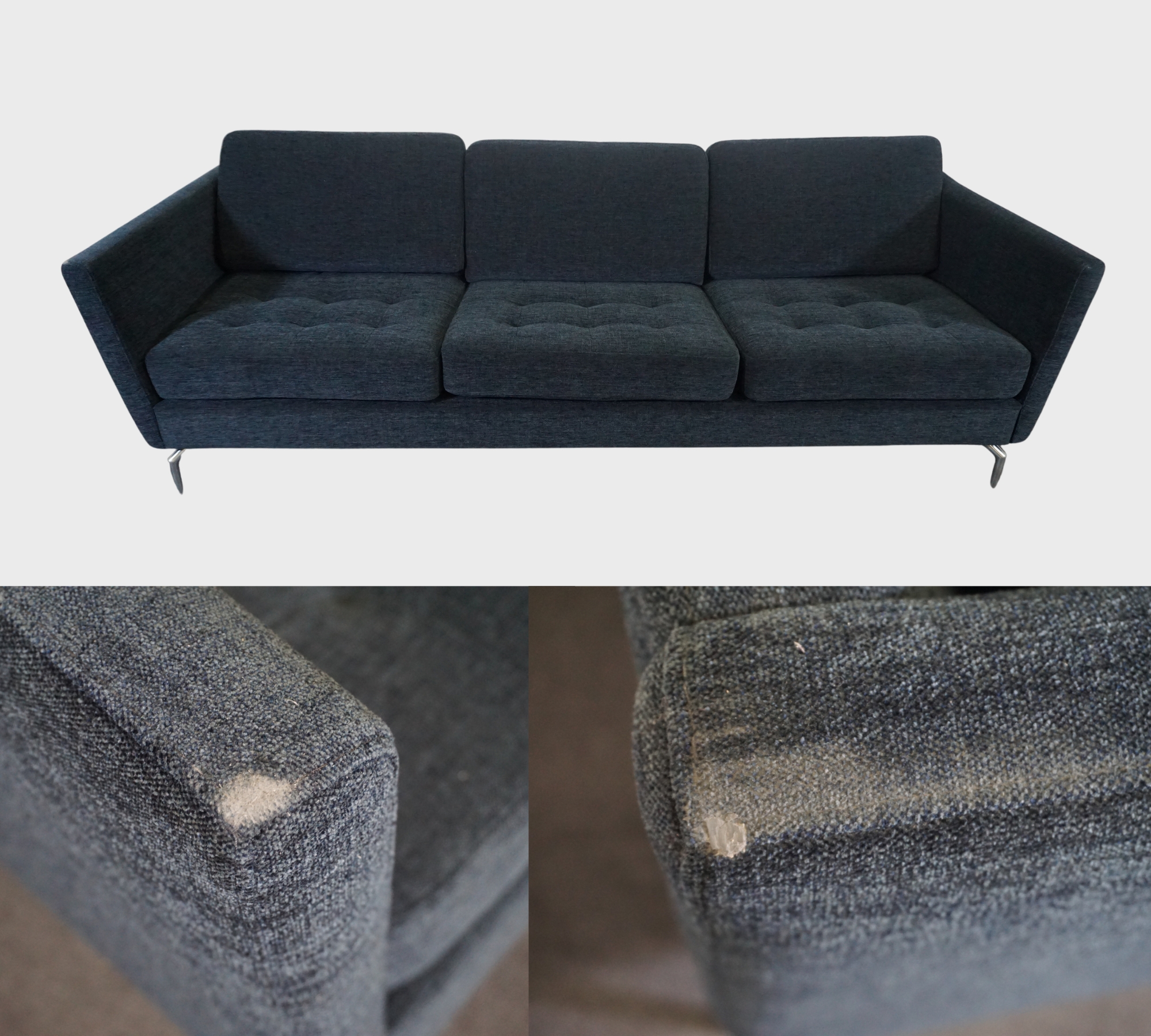 Osaka Sofa Getuftete Sitzfläche Tomelilla Stoff 3144 Blau