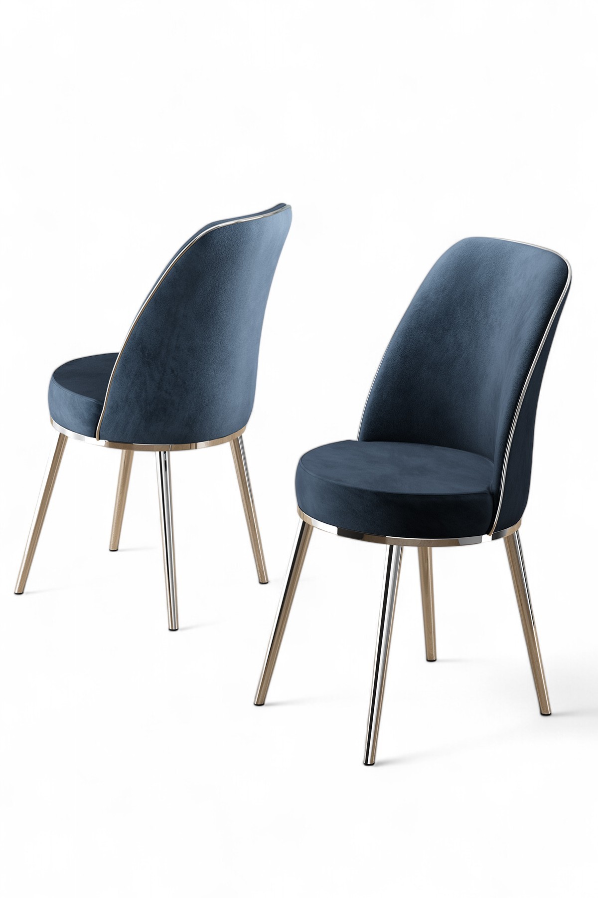 2x Pefa Chair Set Anthracite and Chrome