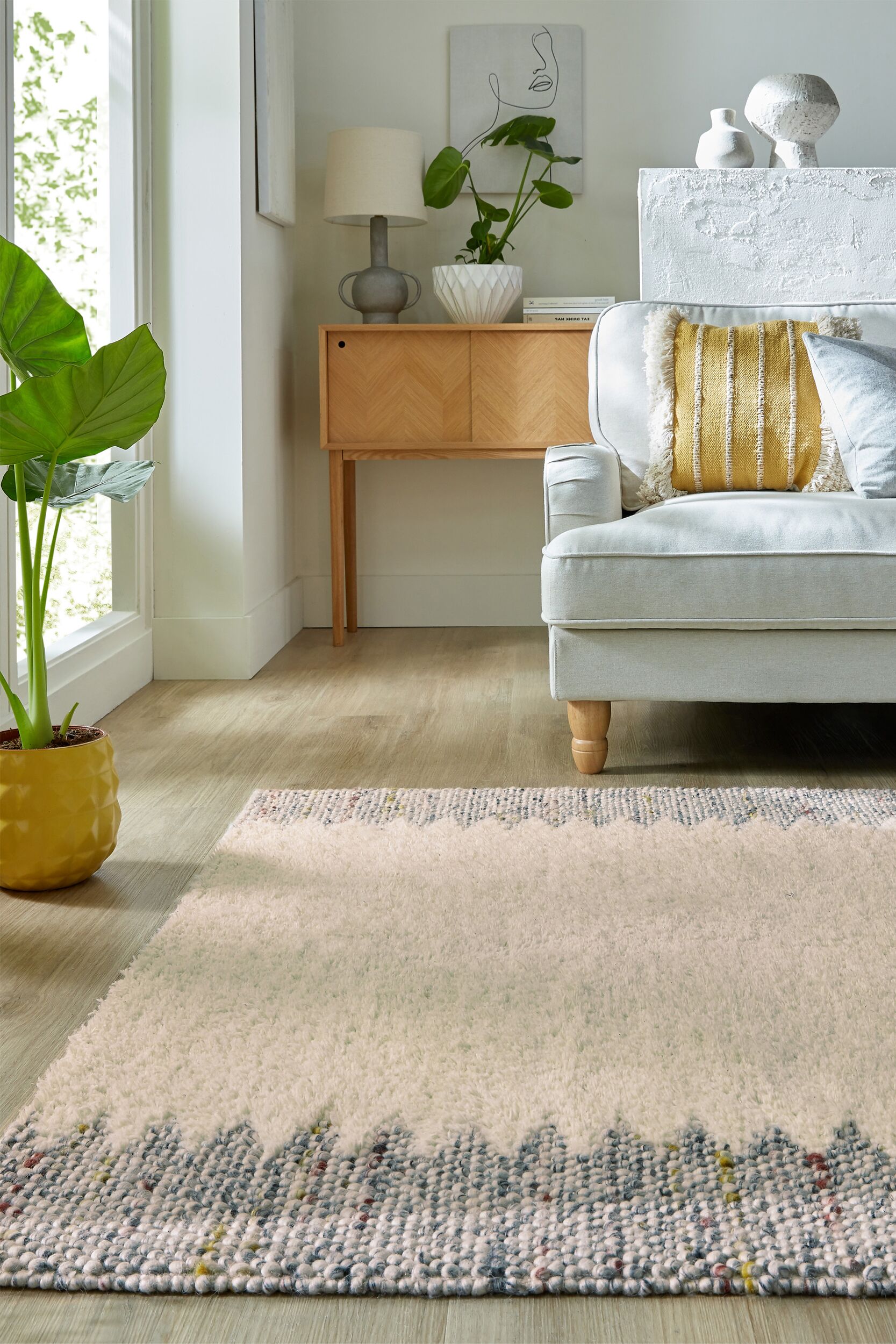 Minerals Border Teppich Beige 160x230cm