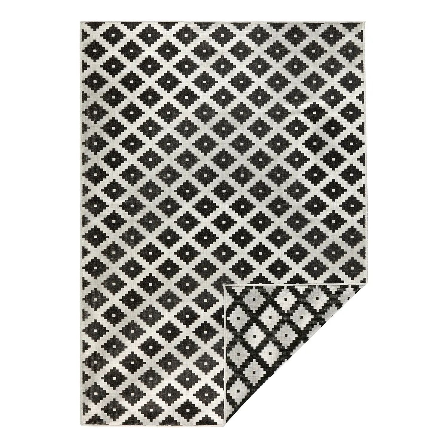 Indoor/outdoor rug Nizza Polypropylene Black 80 x 150 cm