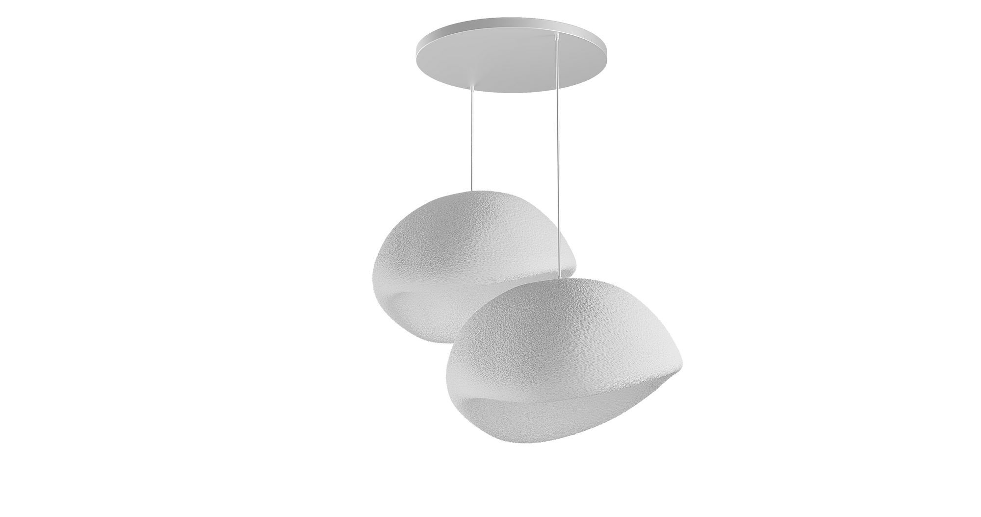 2-Flammig Wabi Sabi Driftgrains Pendelleuchte Weiß