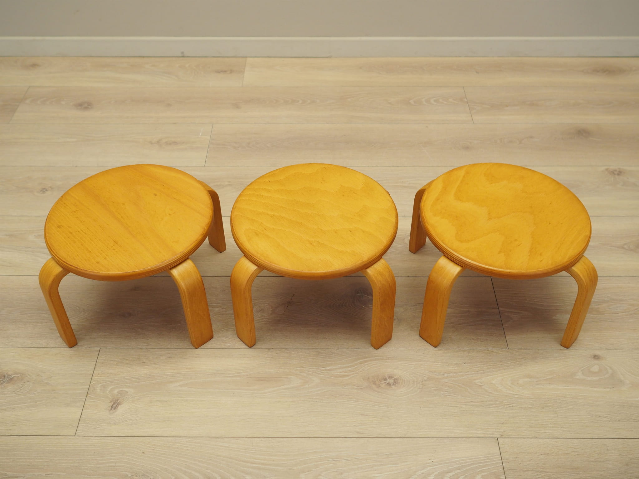 3x Pflanzenständer Holz 1970er Jahre