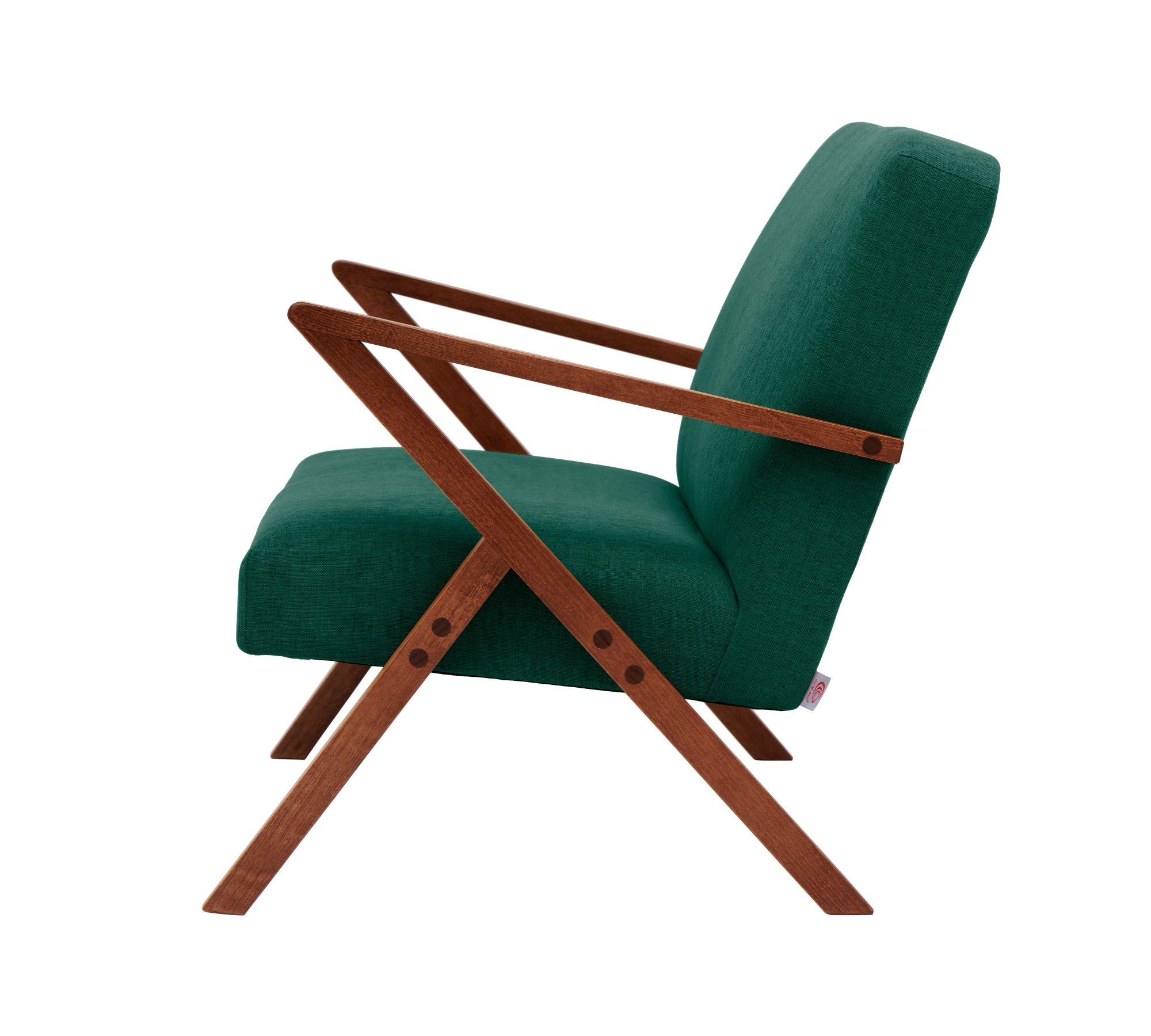 Retrostar Sofa New Life Buche Nussbaumoptik Opalgrün