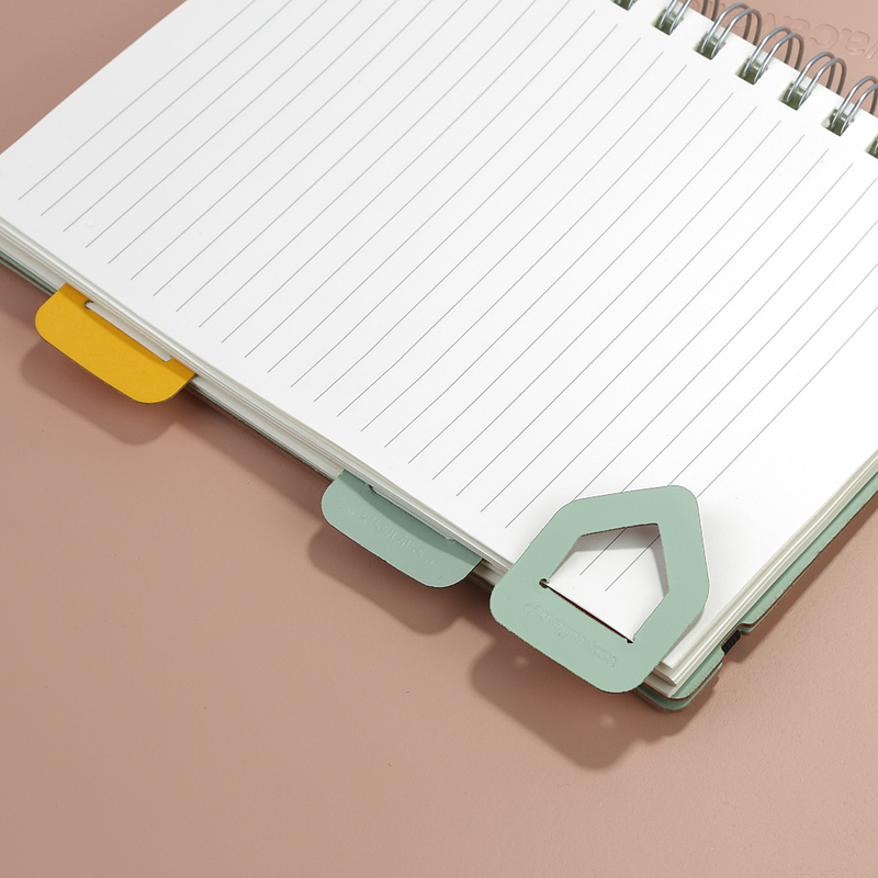 3x Urban Lesezeichen 100% Recyceltes Leder Eukalyptus