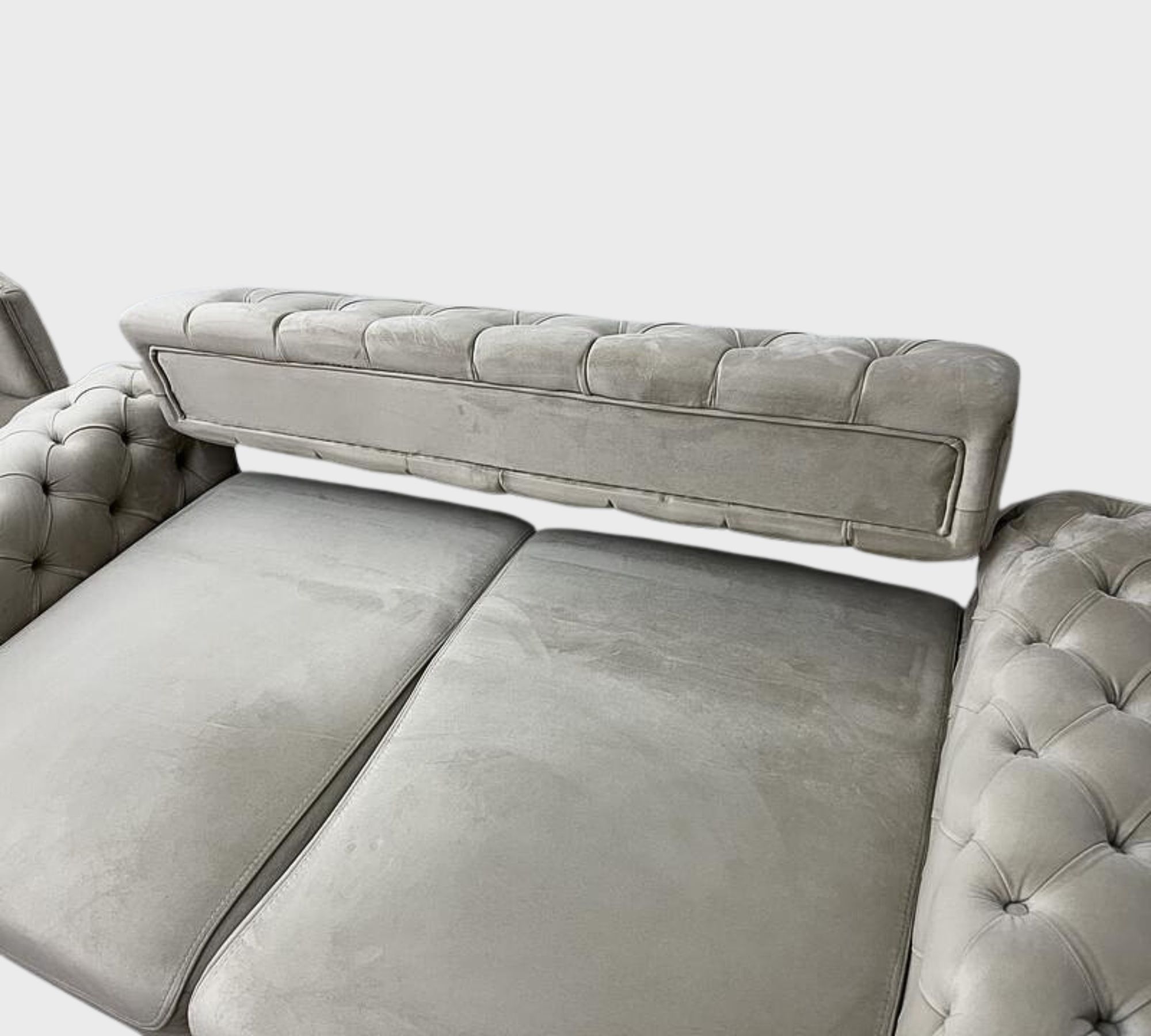 2x Sofa & Sessel Samt Beige