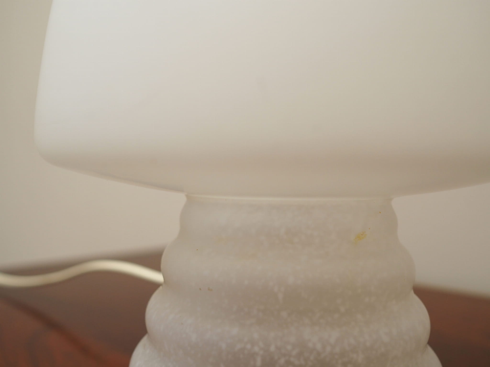 Vintage Table Lamp Glass Metal White 1970s