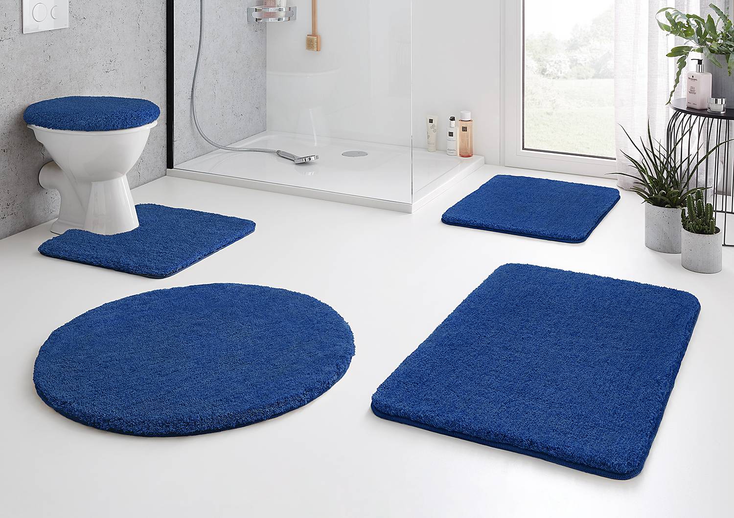 Relax Badteppich Rund Blau 100 x 100 cm