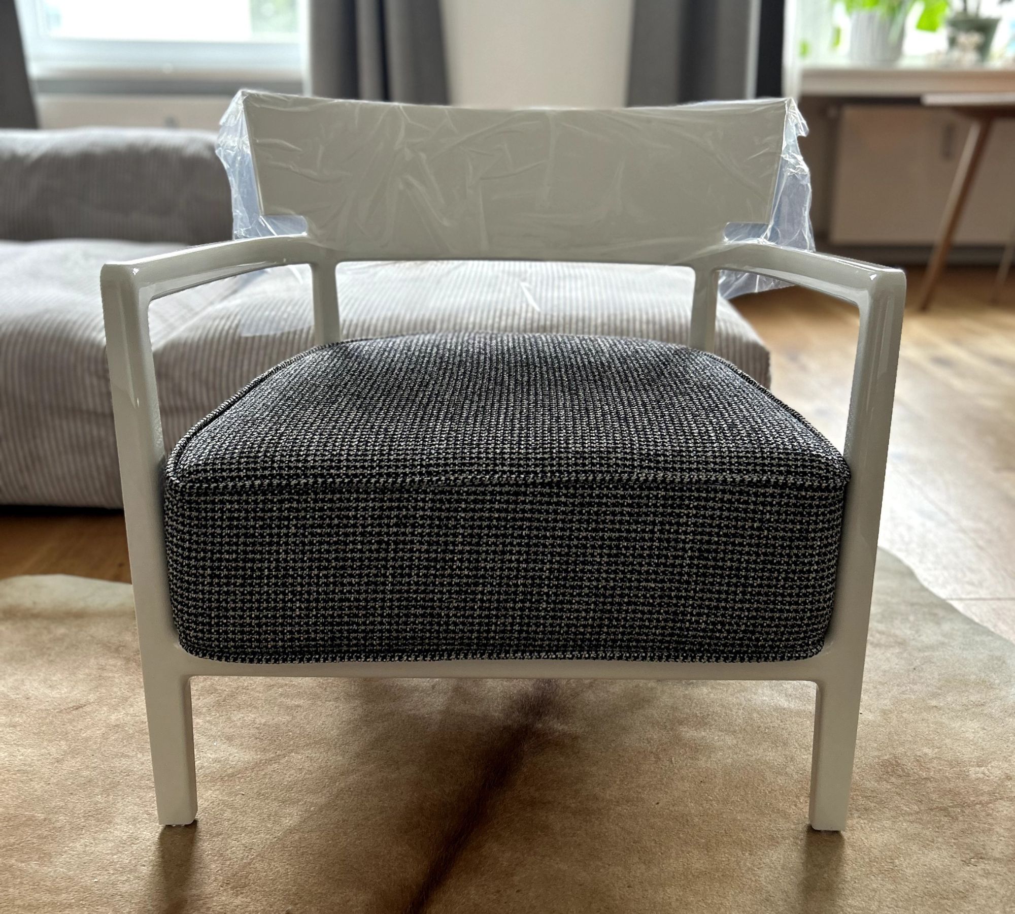 2x Cara Sessel Kunststoff Baumwolle Weiß