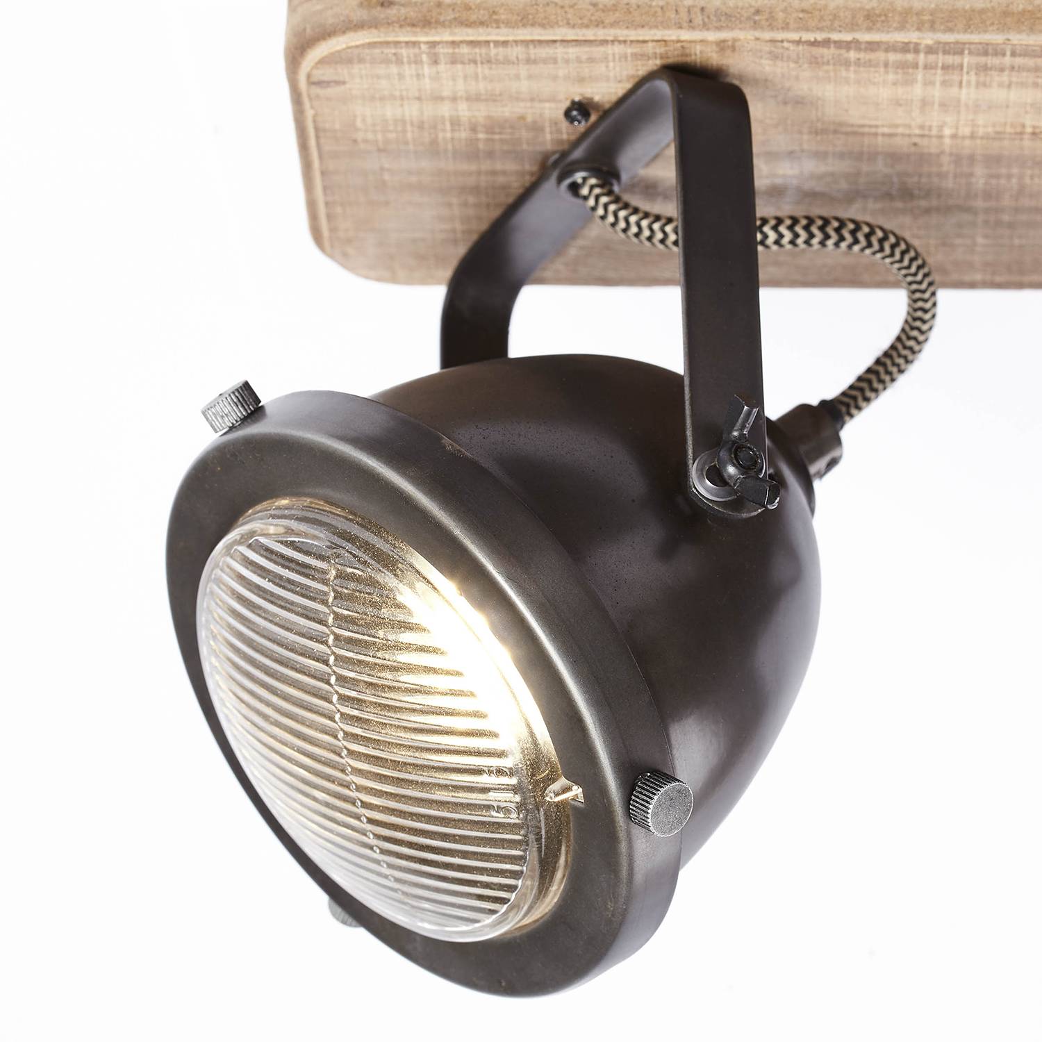 Ceiling light Carmen 3-light Wood Steel