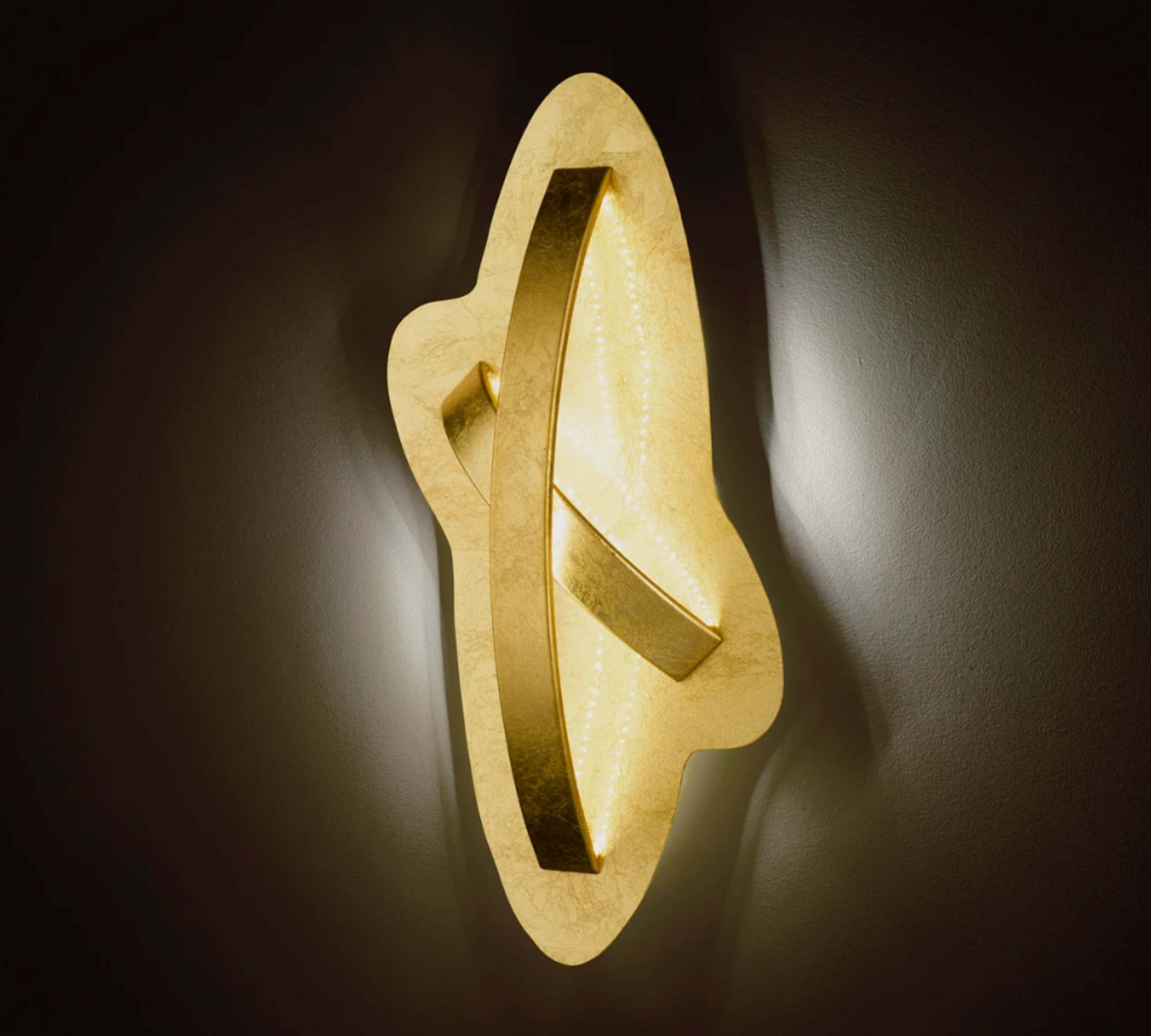 LED Deckenleuchte 1-flammig Metall Gold