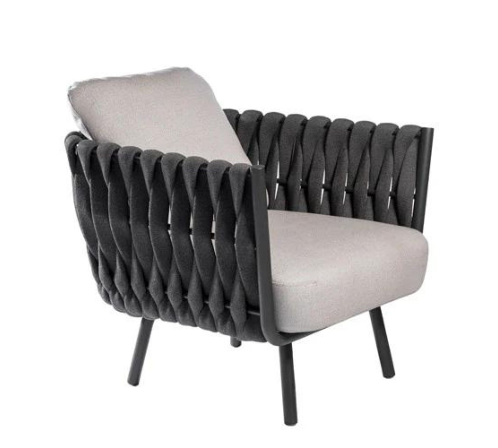 2x Tosca Clubsessel & Beistelltisch Textil Edelstahl Grau