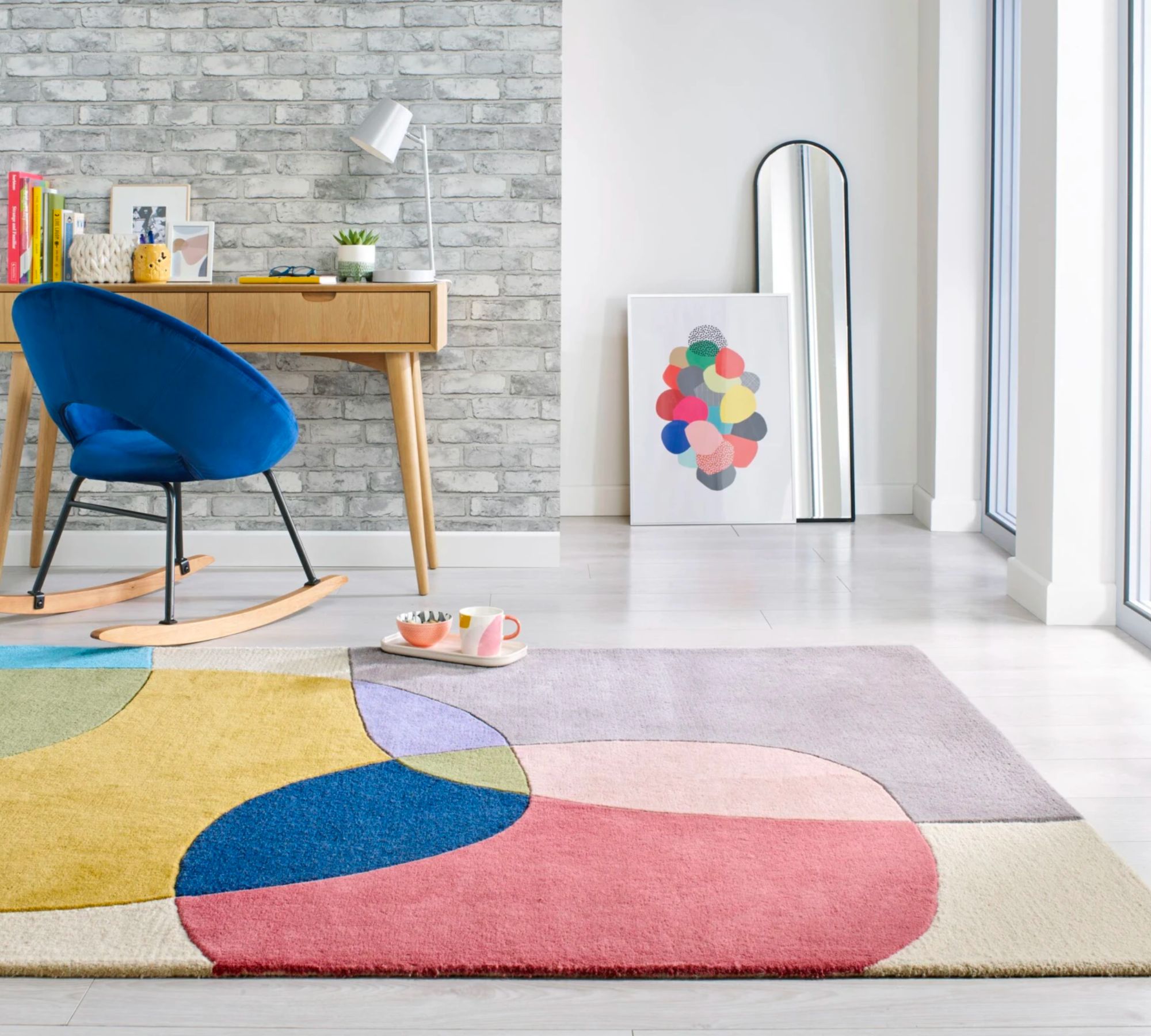 Wollteppich Mehrfarbig 120 cm x 170 cm