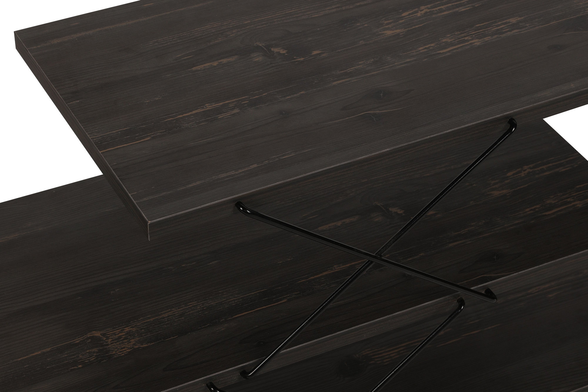 Zigzag Lowboard Holzfurnier Dunkelbraun