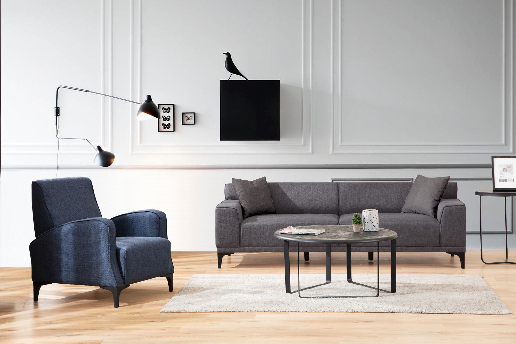 Petra 3 Sofa Anthrazit