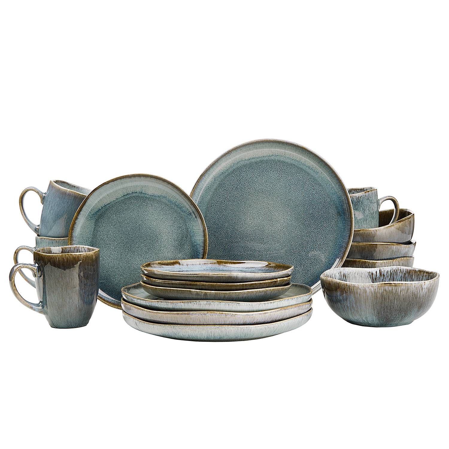 Hilda Geschirr-Set 16-tlg. Steinzeug Blau