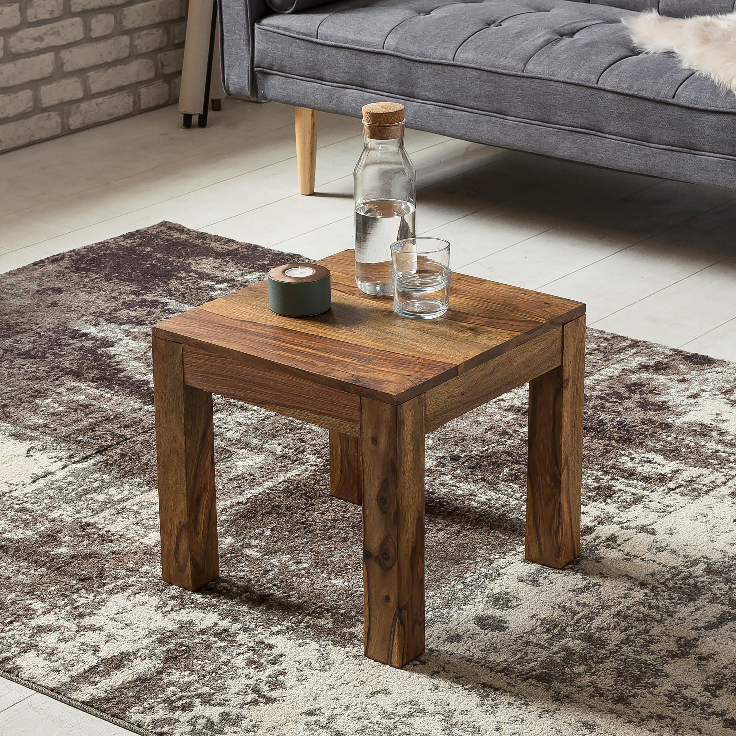Massiver Beistelltisch Rainwood Sheesham