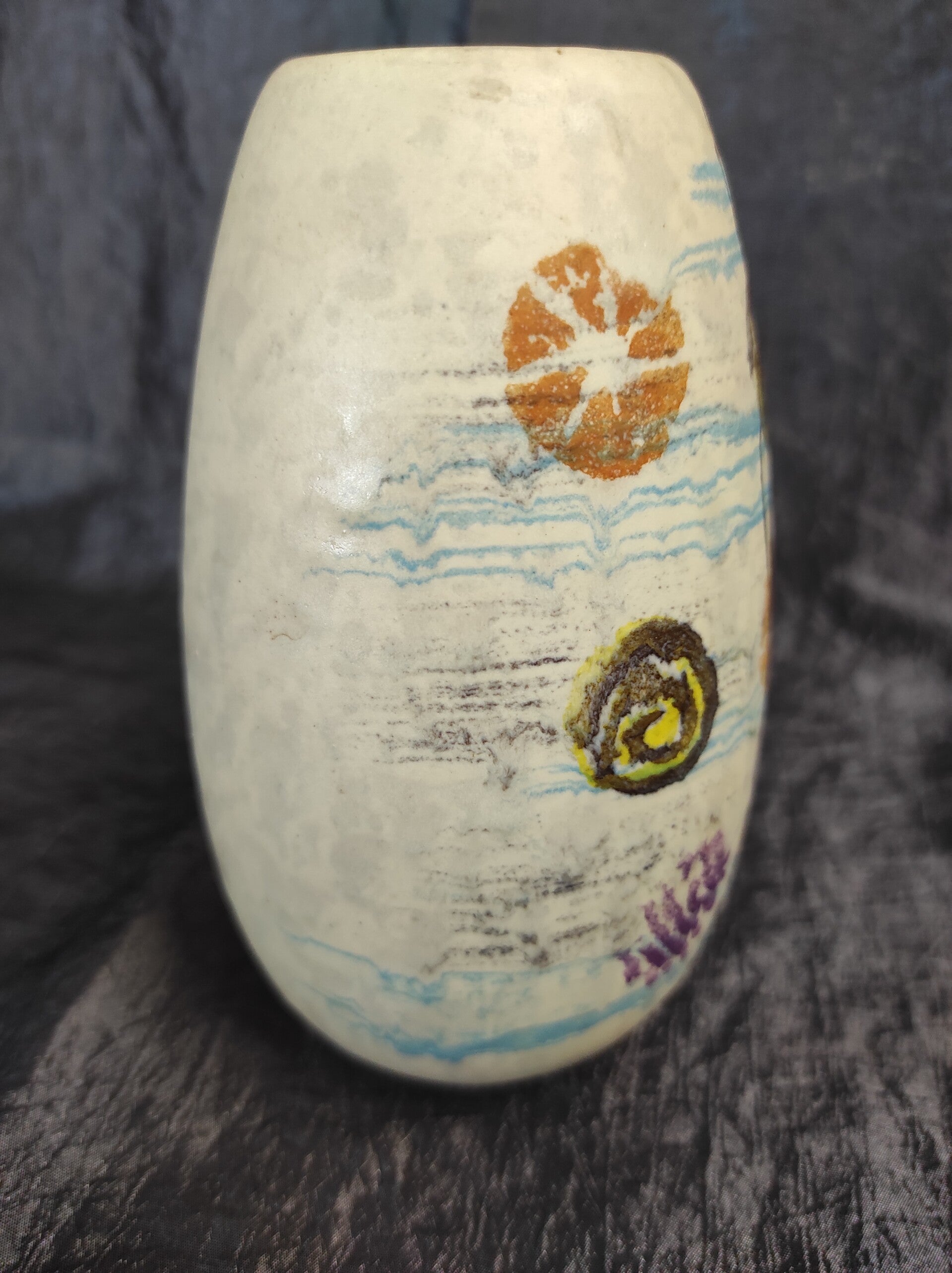 Vintage ceramic vase colorful