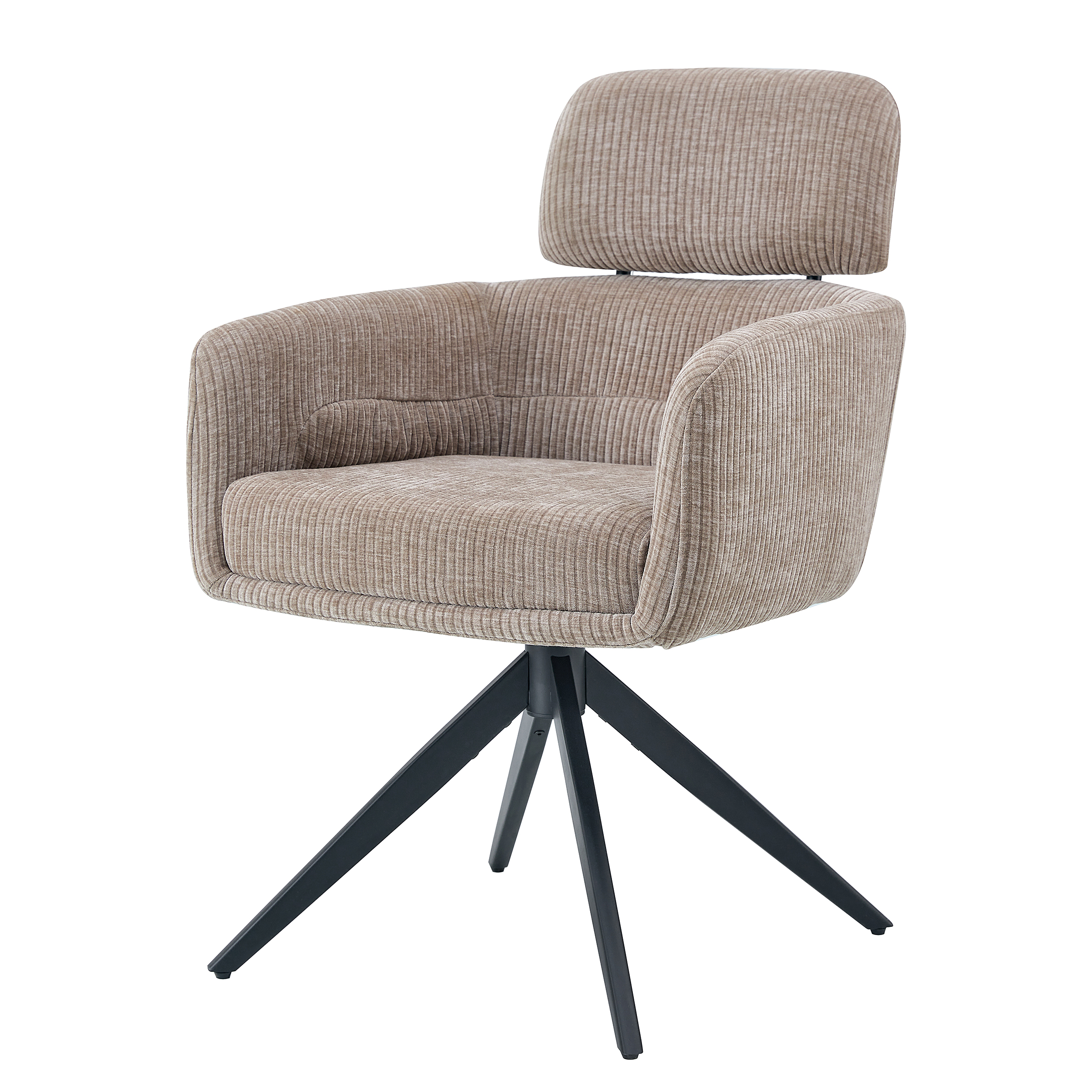 Drehbarer Armlehnenstuhl KELVO 2er-Set Beige