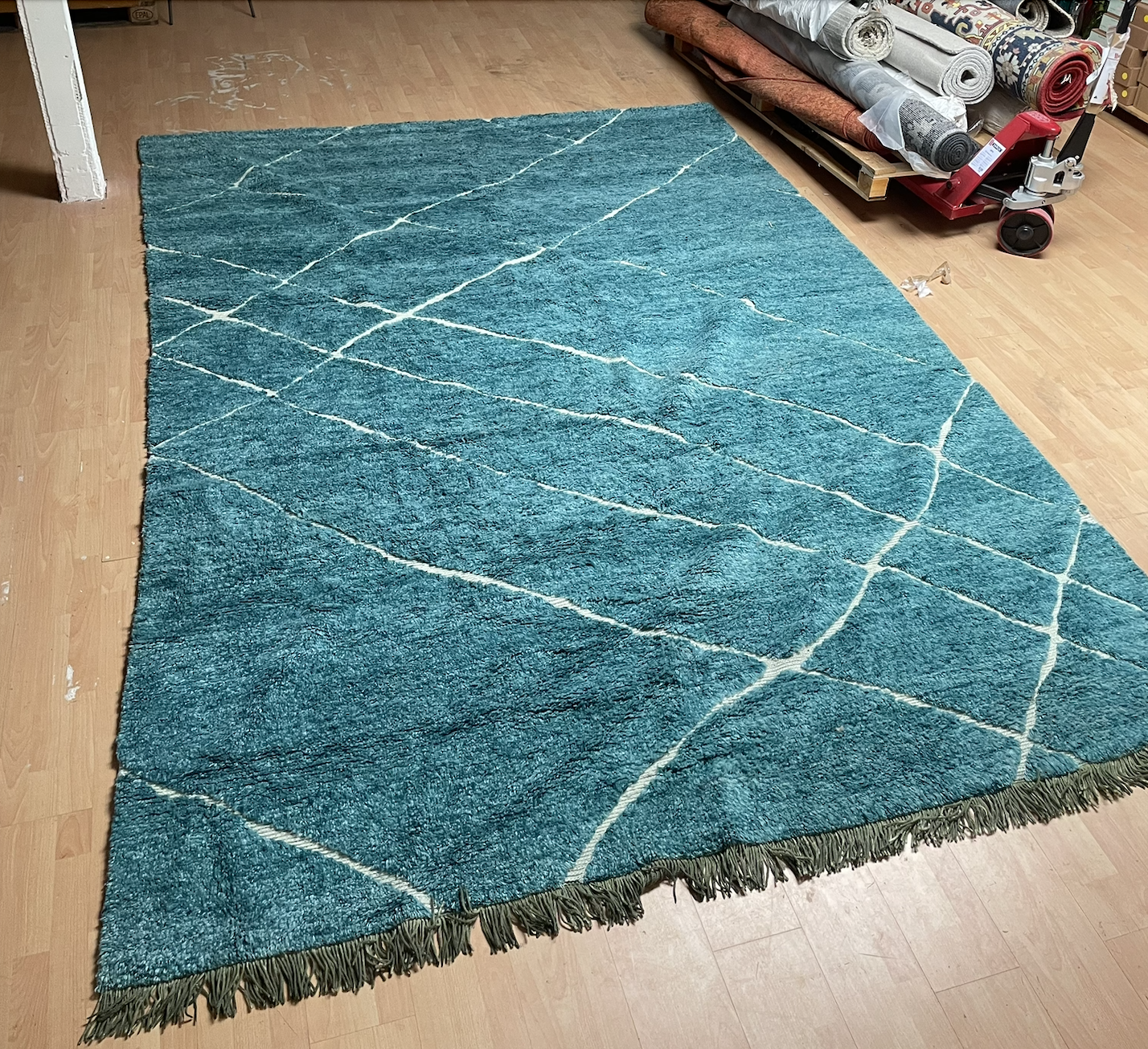Wool Rug HKLIVING Hand-knotted Turquoise