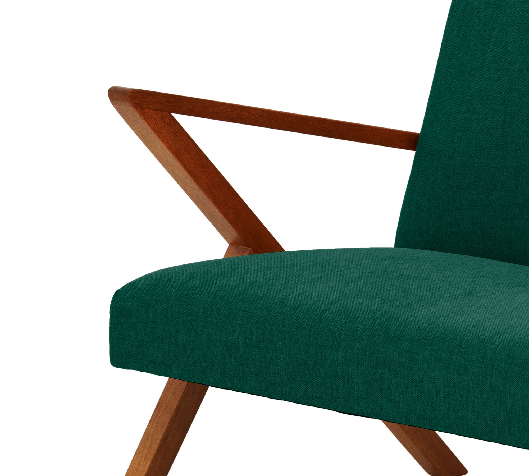 Retrostar Sofa New Life Buche Nussbaumoptik Opalgrün