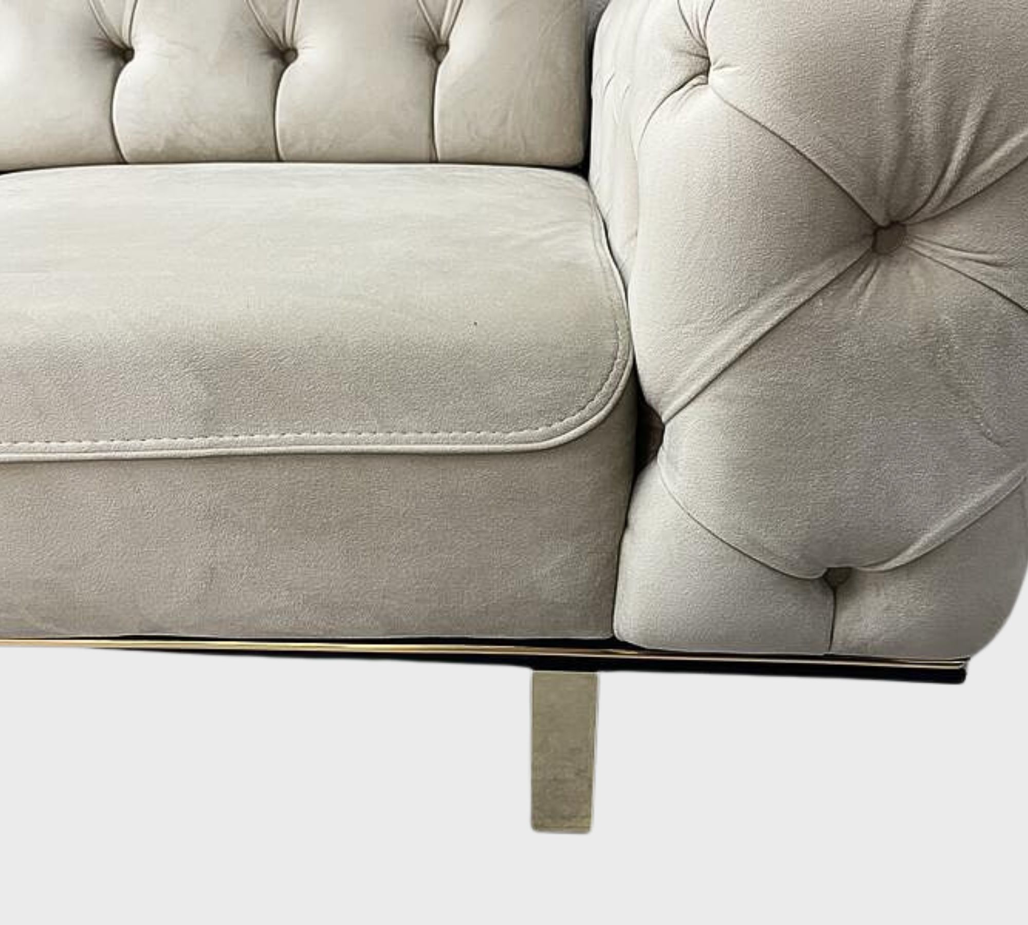 2x Sofa & Sessel Samt Beige