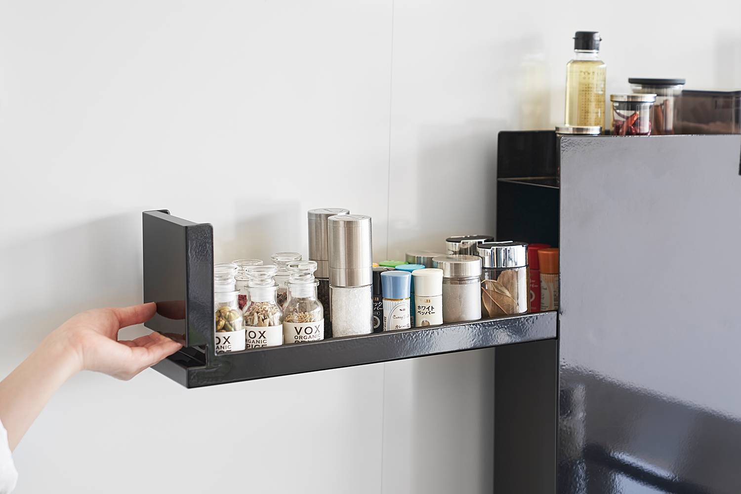 Küchenregal Tower Seasoning Stahl Schwarz 13 x 53 cm