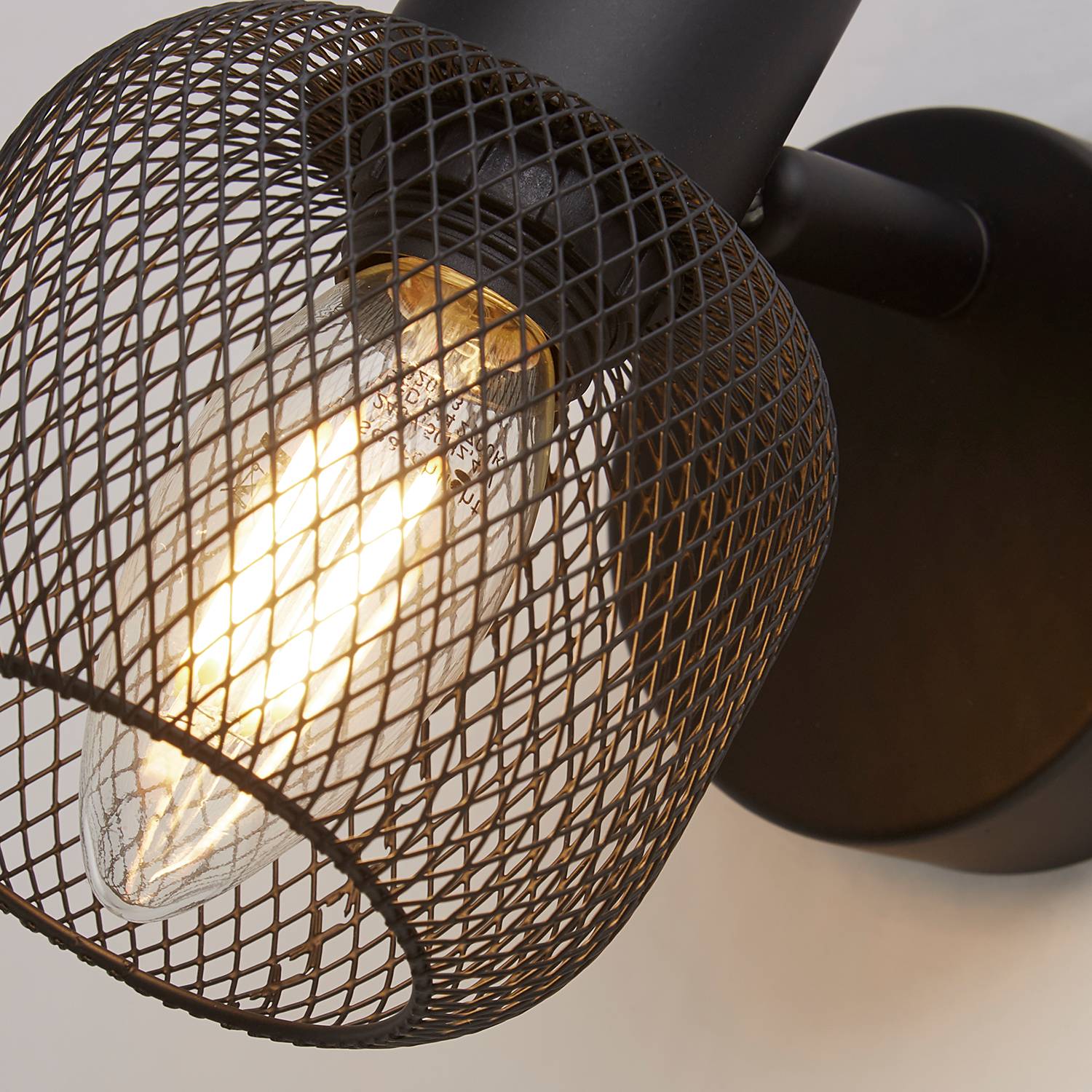 Wandleuchte Mesh Stahl Schwarz