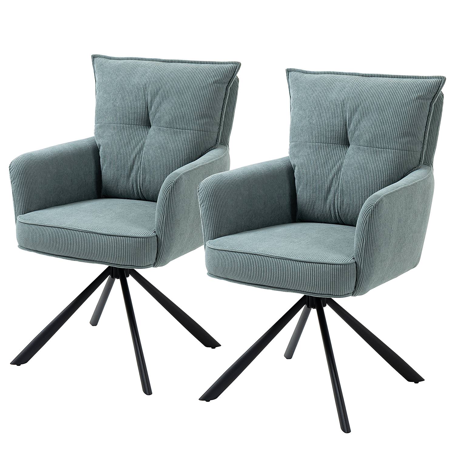 DIDRIP Armchair Set of 2 Cord Blue-grey