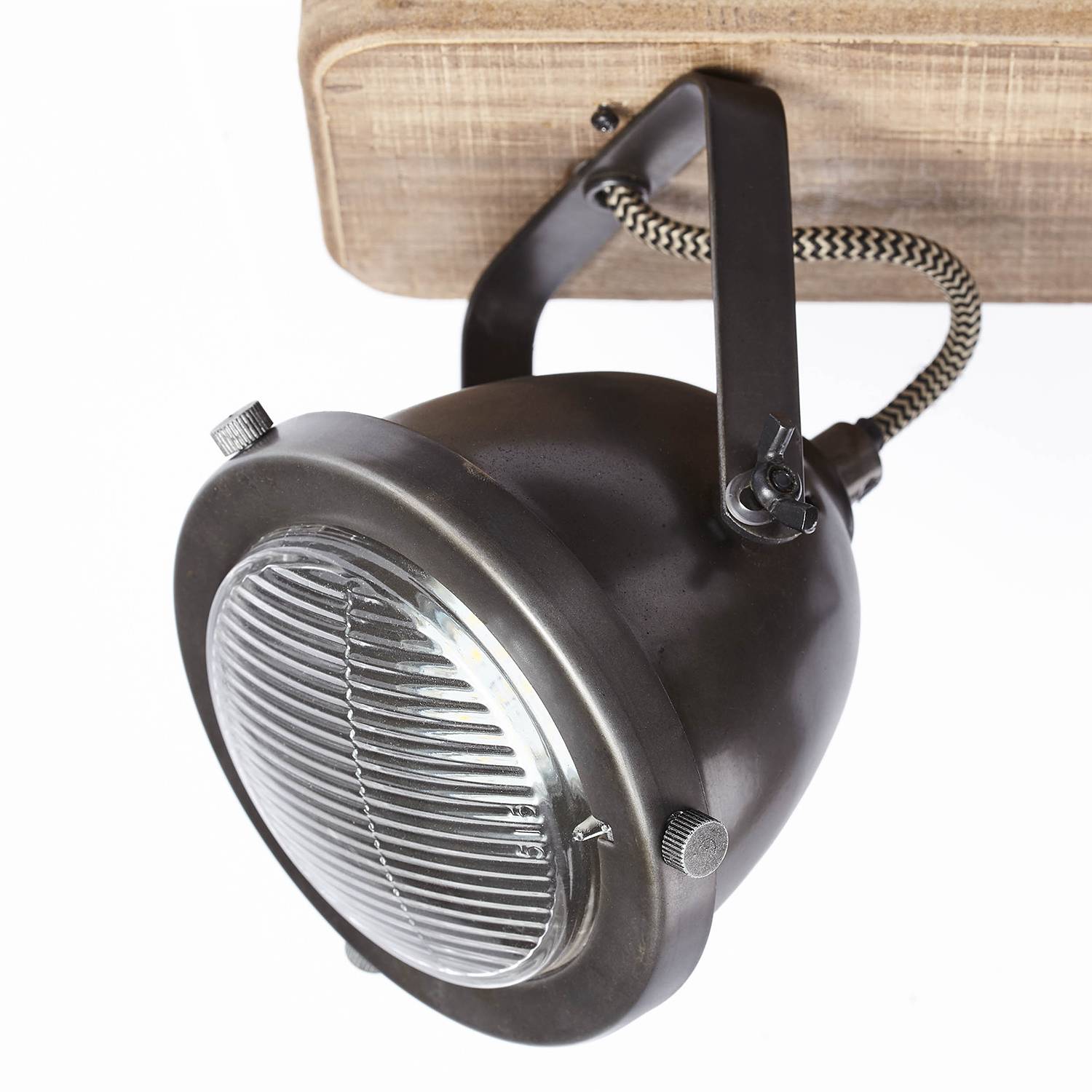 Ceiling light Carmen 3-light Wood Steel