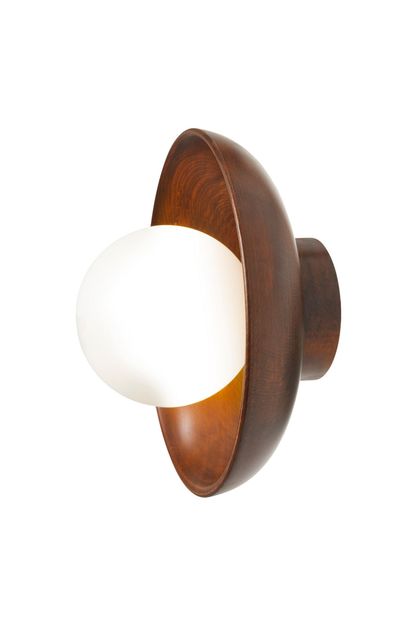 Hand Wall Lamp S Walnut Wood Brown