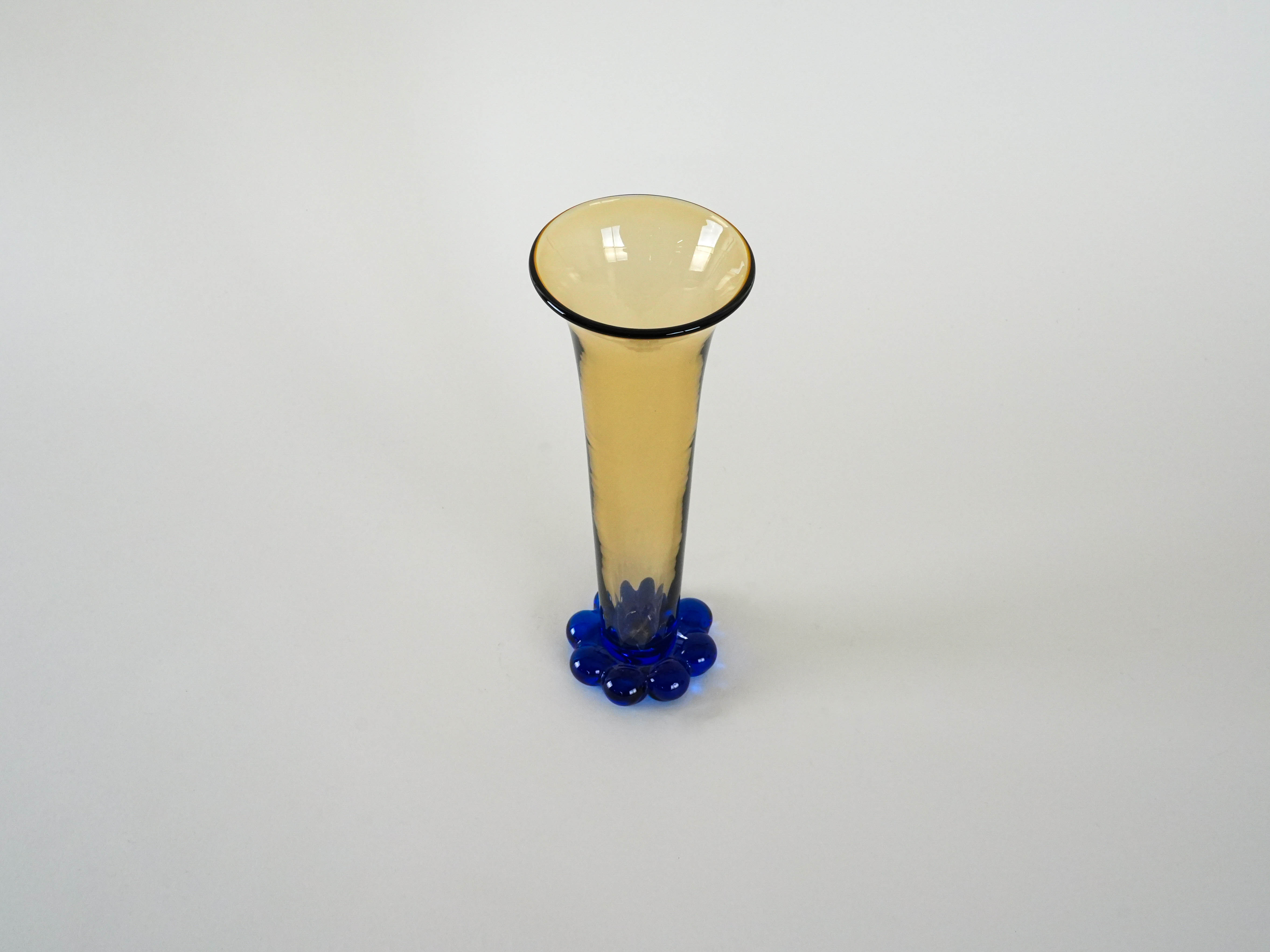 Glass vase Amber Cobalt blue